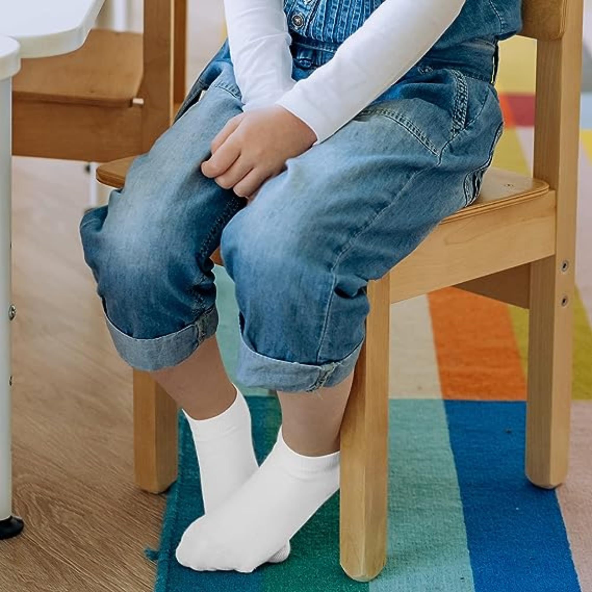 minmum Unisex Kids Cotton Ankle Length Socks Regular Wear/School Wear Socks Pack Of 4 (White, 11-12 years) - Image 3 thumbnail