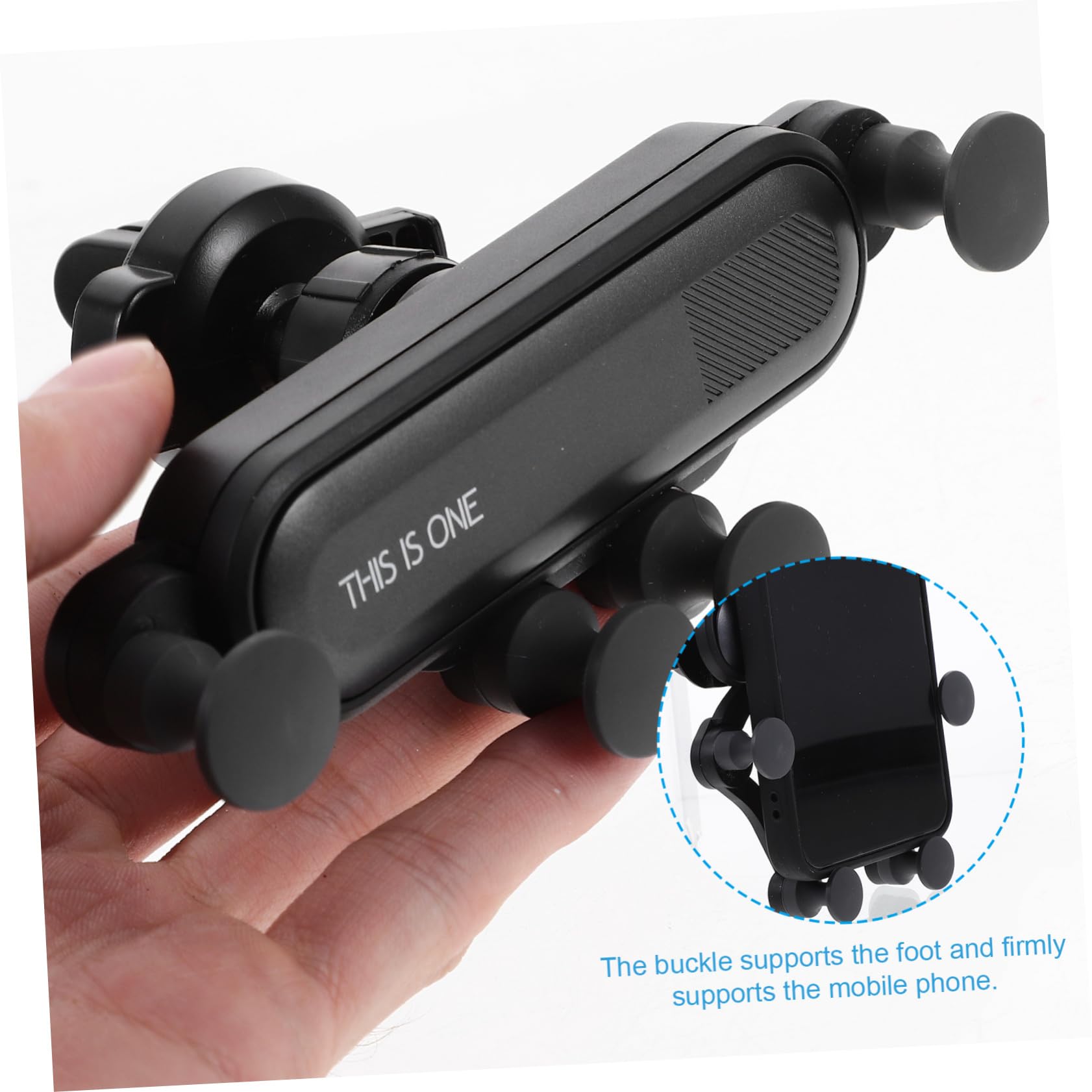 Gatuida 3pezzi Supporto Telefonico Telescopico per Auto con Design Fibbia Stabilità Punti e Base Compatibile con Smartphone da Nero