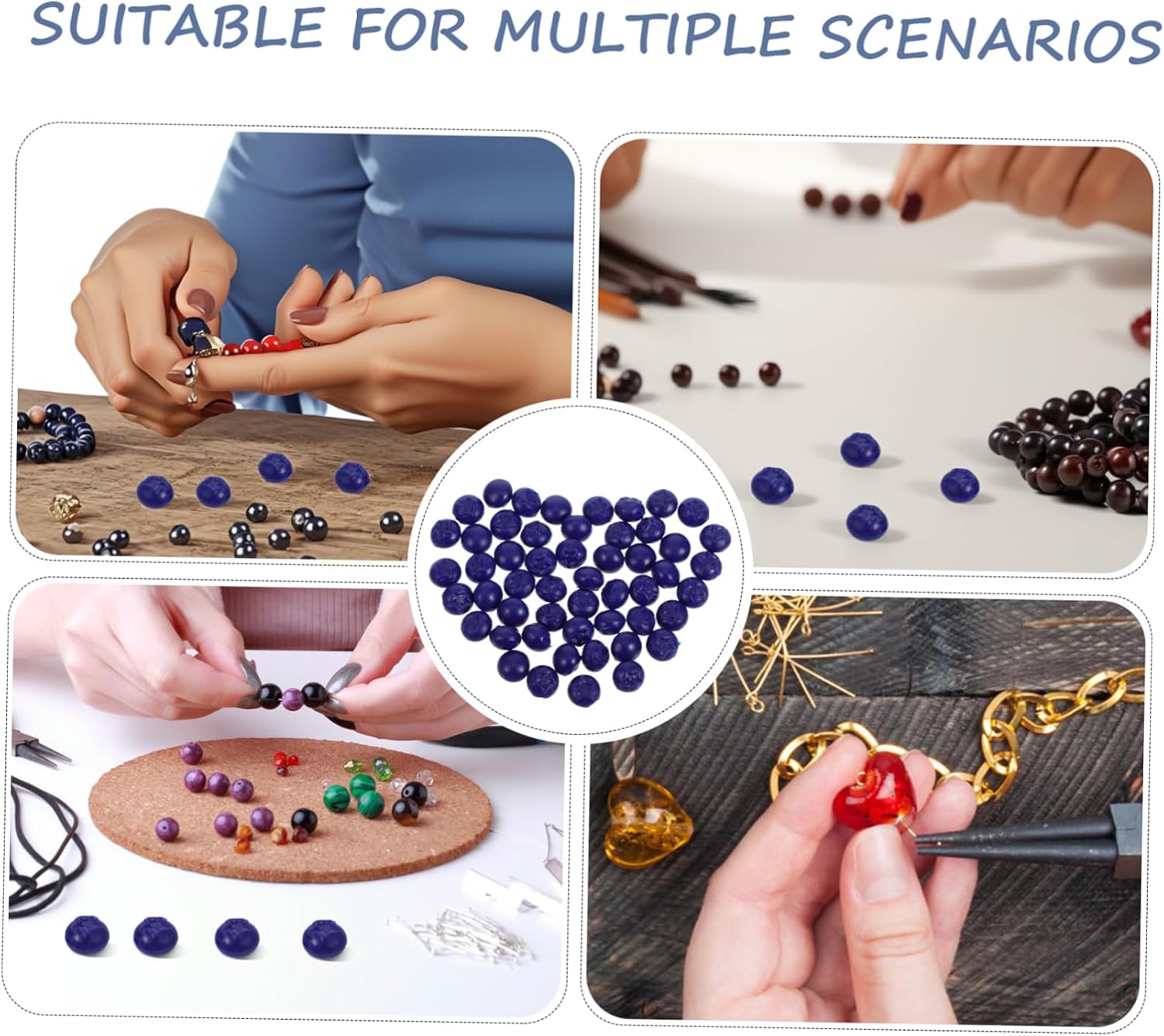 50pcs Artificial Blueberries for DIY Crafts Mini Fake Fruit Decorations for Home Decor Kitchen Props and Photography