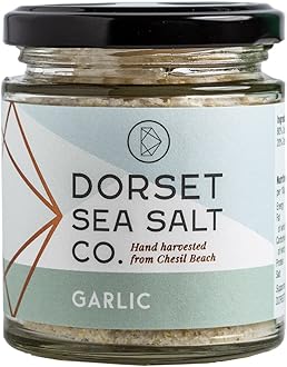 Dorset Sea Salt Co. - Garlic Infused Sea Salt (100g) - Aromatic Blend of Hand Harvested Sea Salt Flake & Ground Dried Garlic, Perfect for Seasoning, Marinading or Creating a Delicious Rub