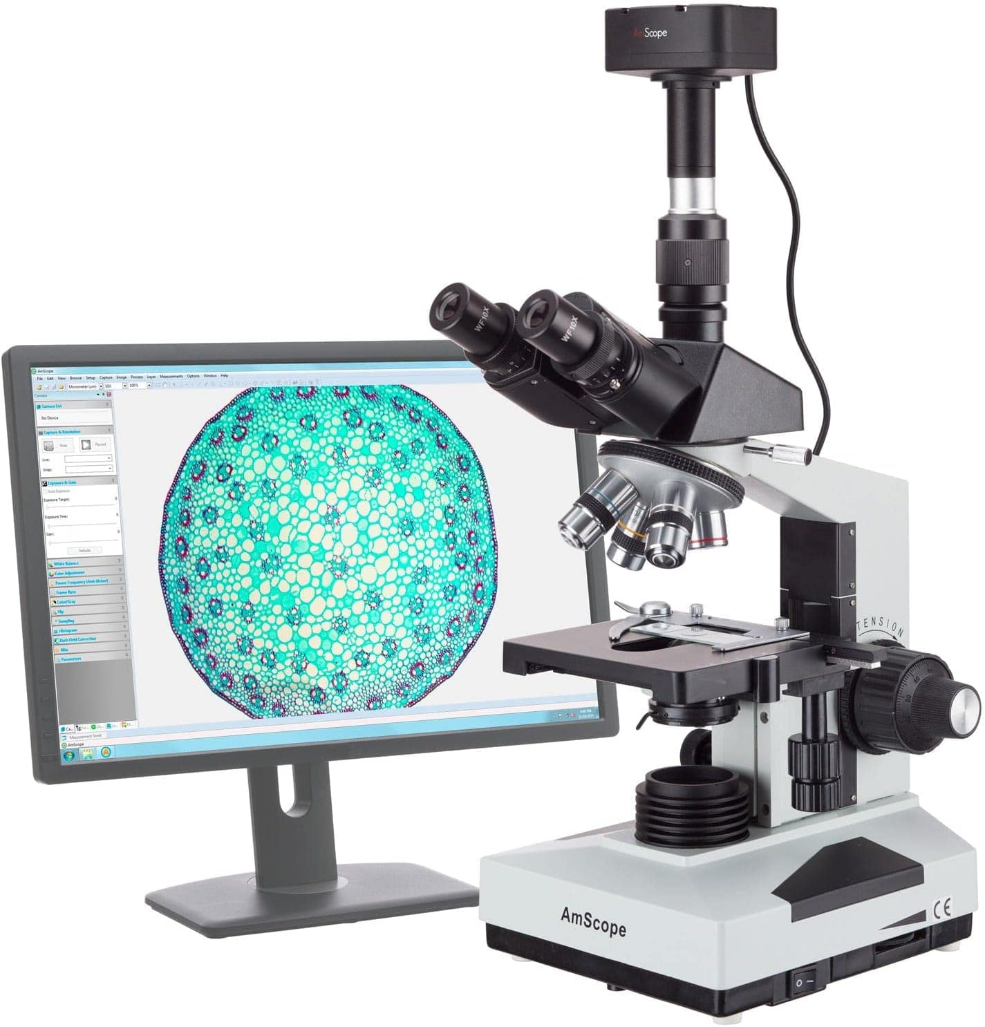AmScope T490B10MA Digital Compound Trinocular Microscope