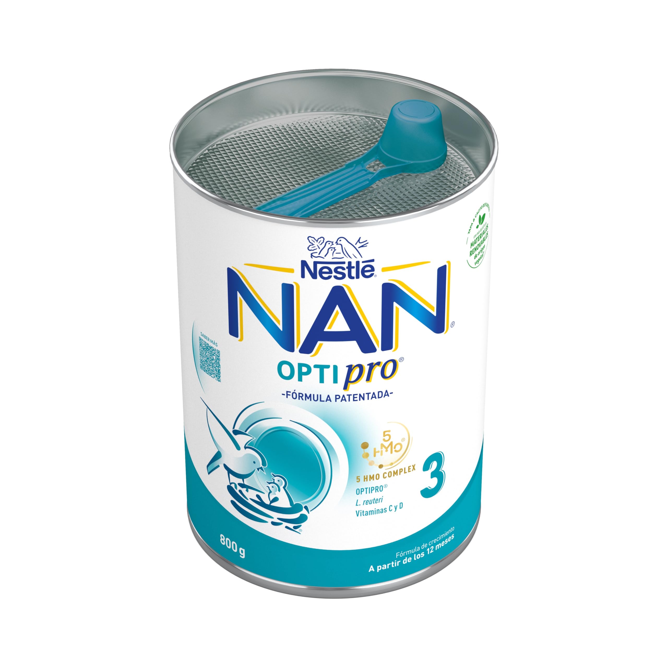 Nestlé NAN OPTIPRO 3 Leche de crecimiento en polvo, 3x800g