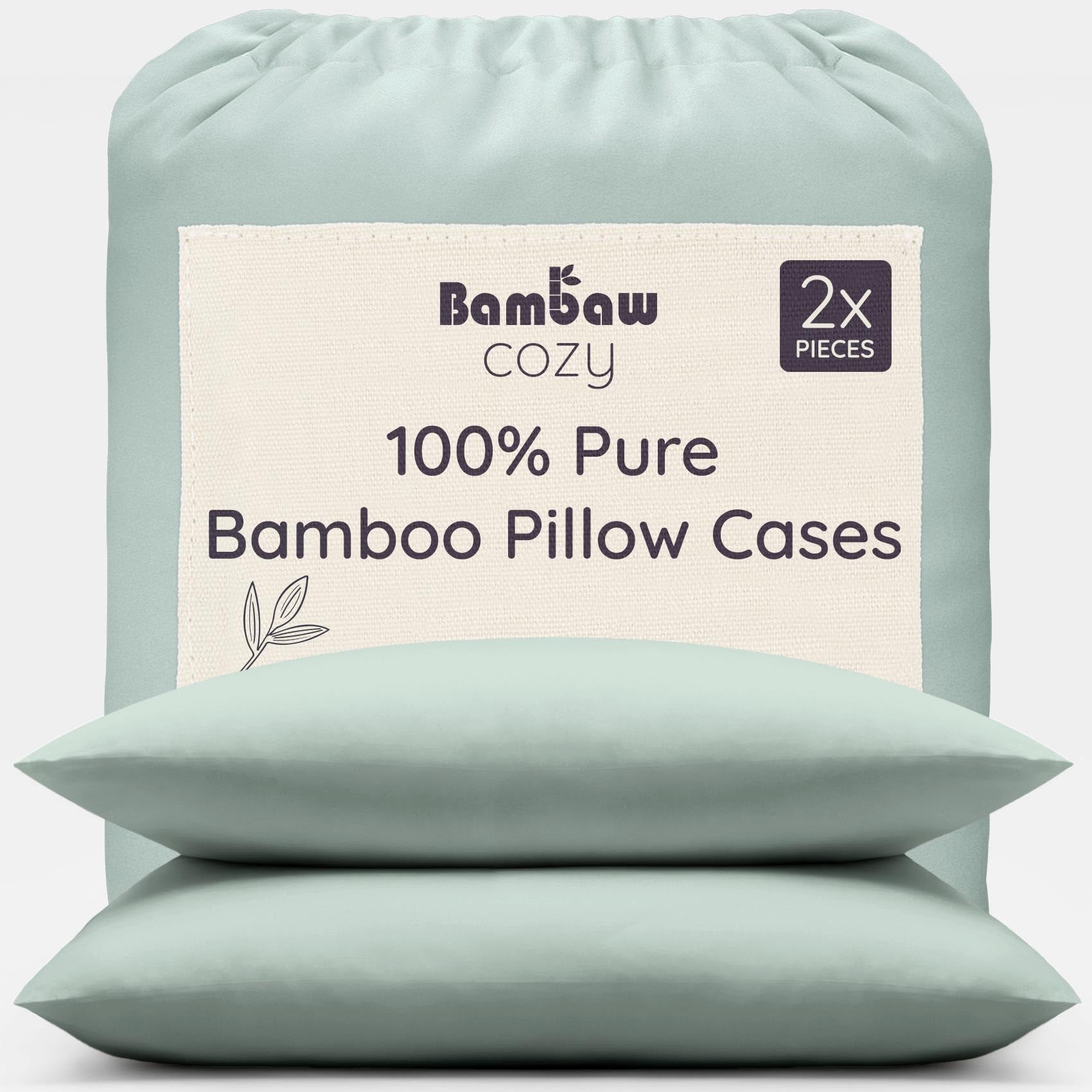 Bambaw Pillow Case 50x75 Bamboo, Cooling Pillowcase for Night Sweats, 100% Bamboo Pillowca...