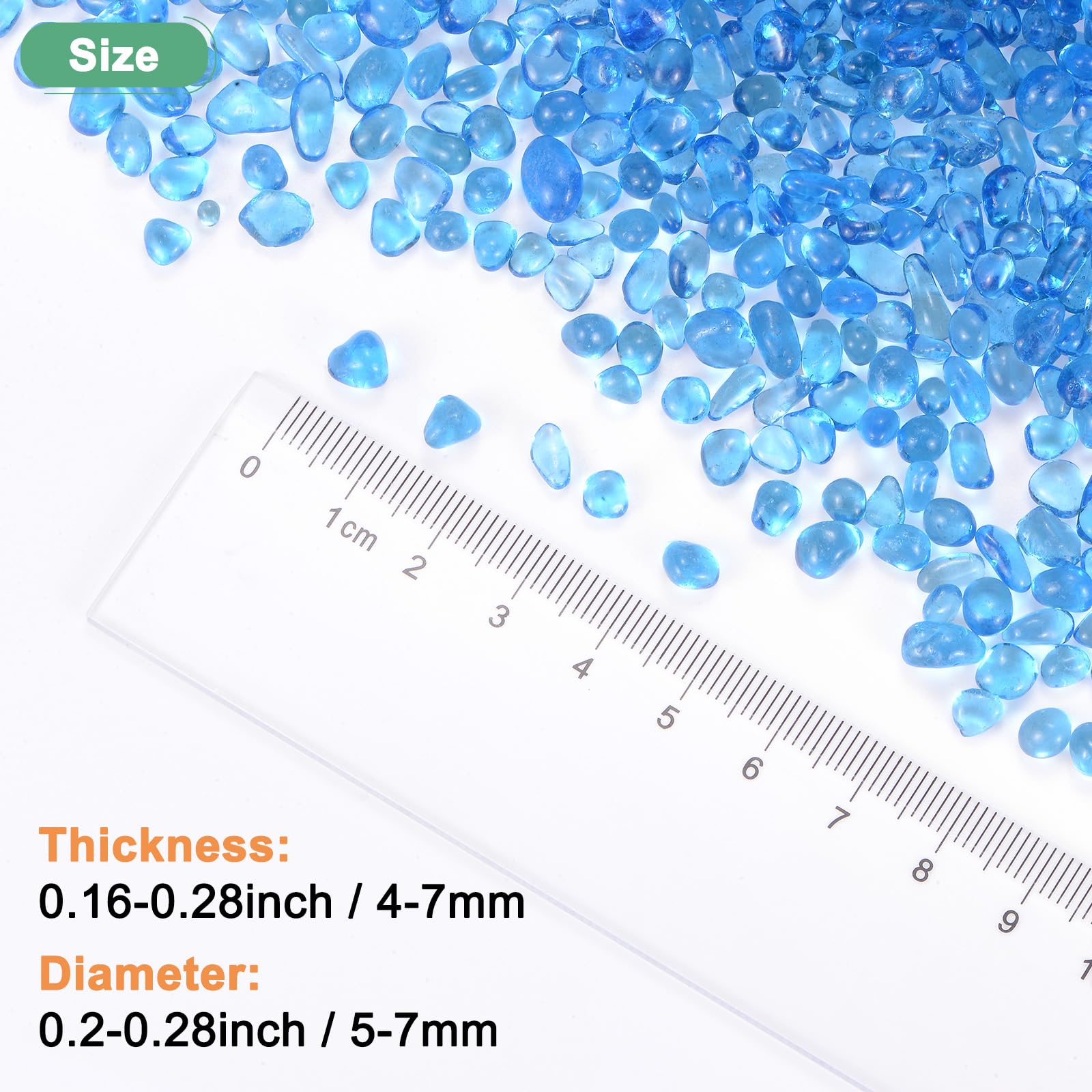 M METERXITY High Luster Round Fire Glass Beads, Glass Gems, Glass Pebbles - Image 3