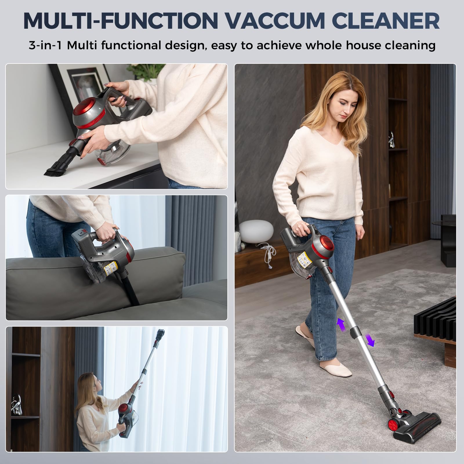 Pulitore a Ventata Wireless 35000PA Soglia 9999% Filtro HEPA - Dettaglio