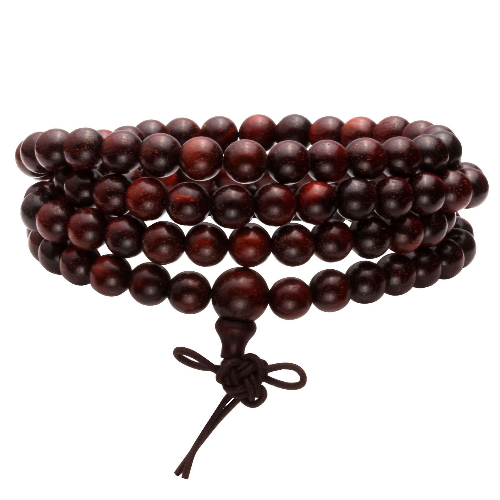 SOHNVWTGD 6mm 108 Wood Beads Bracelet Mala Prayer Necklace for Buddha Meditation Tibetan