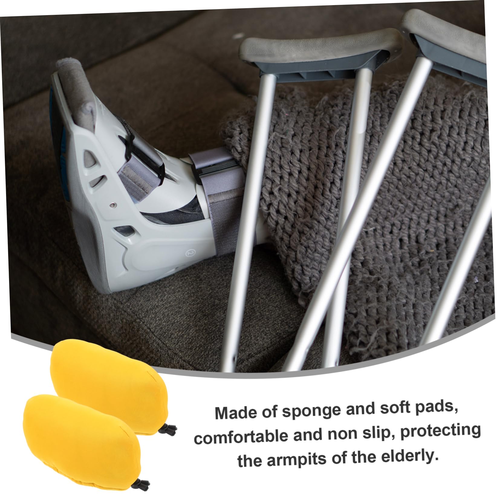 FOMIYES 2 Pairs Crutch Armpit Pad Canes Crutch Cushion Crutches Support Pad Crutch Pad Armpit Crutch Mat Crutches Padding Underarm Pad Crutch Hand Grip Elder Accessories Replaceable Cotton