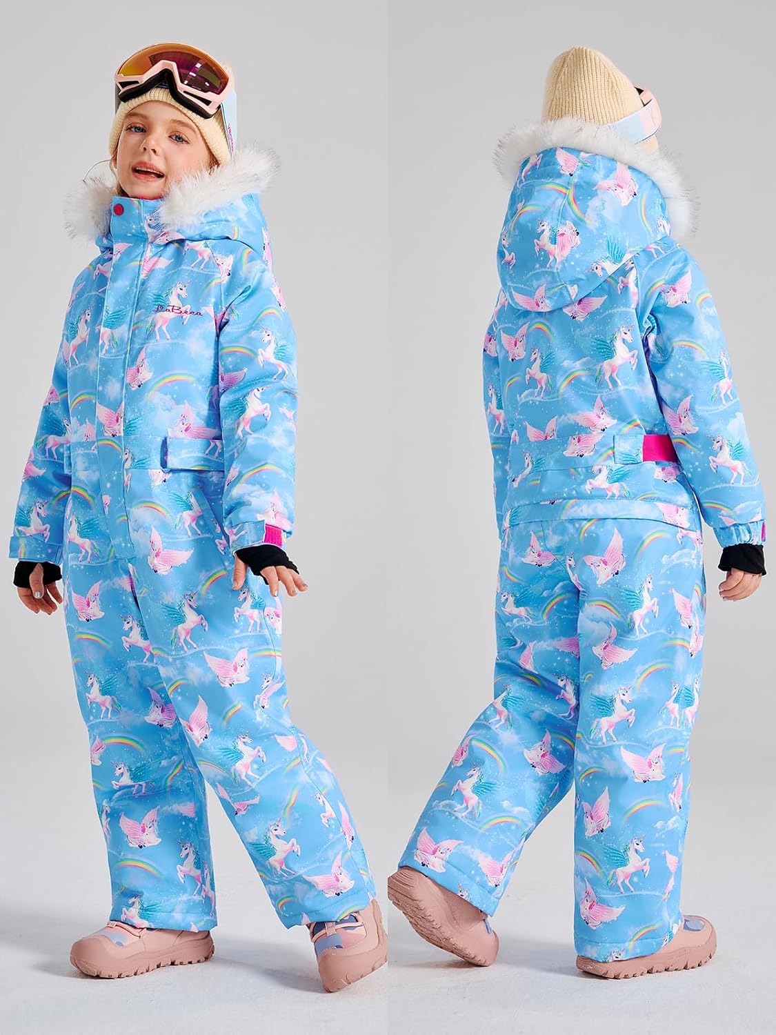 LaBeca Girls Snowsuit Waterproof Snowboarding Coveralls One Piece Ski Suit for Kids Winter Outdoor Windproof Jumpsuits - Image 5