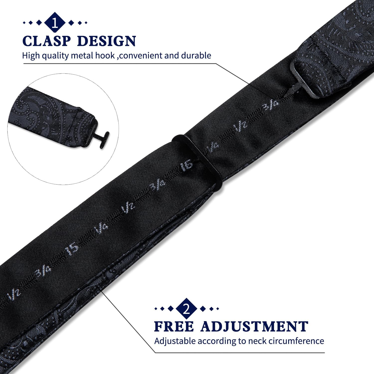 DiBanGu Men Bow Tie Paisley Striped Self-Bow Tie for Men and Silk Woven Bowtie Pocket Square Cufflinks Wedding Party - Image 5