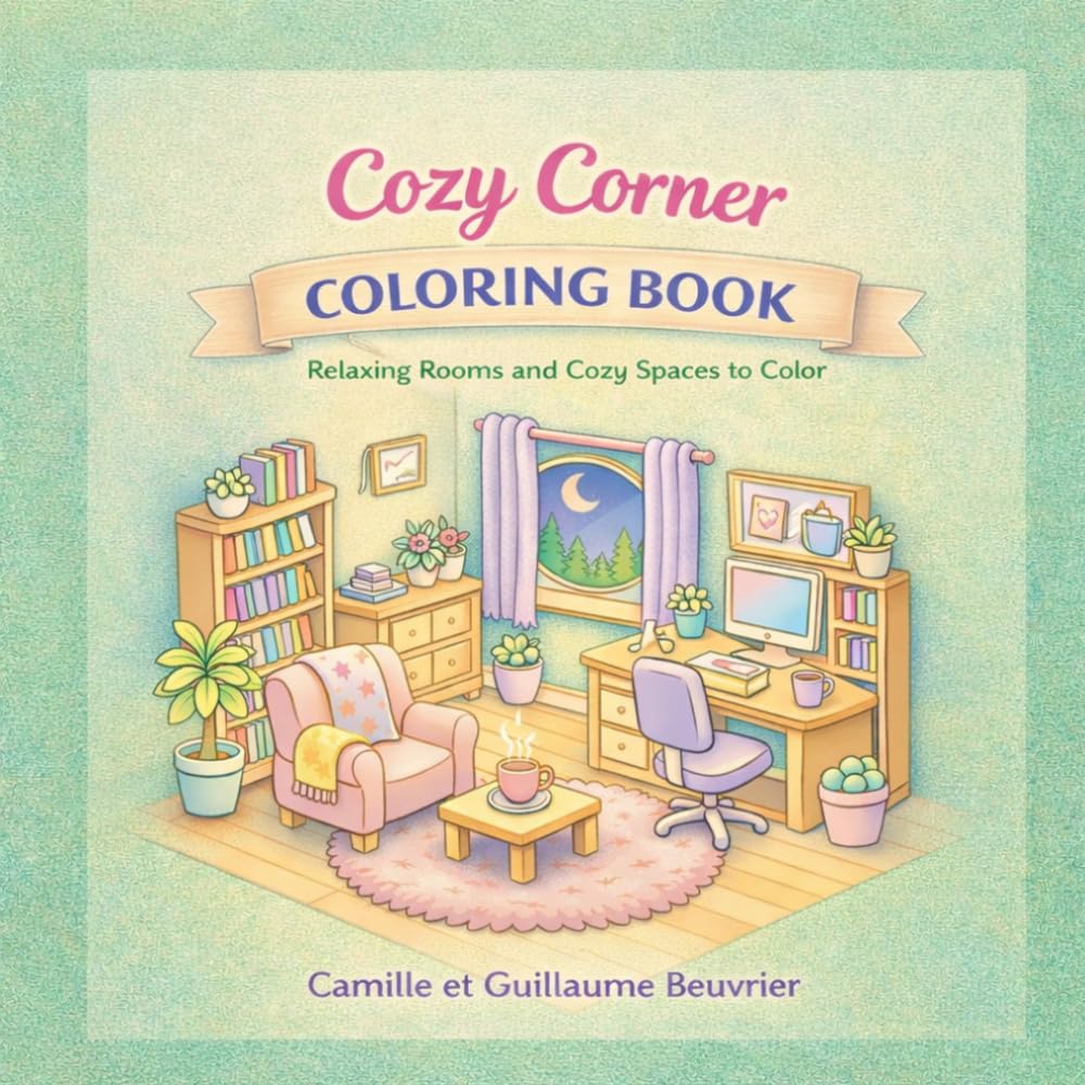 Cozy Corner Coloring Book: Relaxing Rooms and Cozy Spaces to Color (Cozy book)