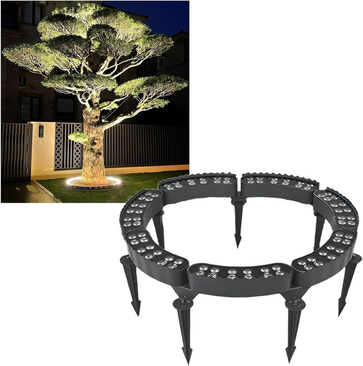 k3Mq9Rw Solar Tree Lights LED Ring Tree Lights, Ideal For Decorating Garden Palm Trees(Red,7 Packs)