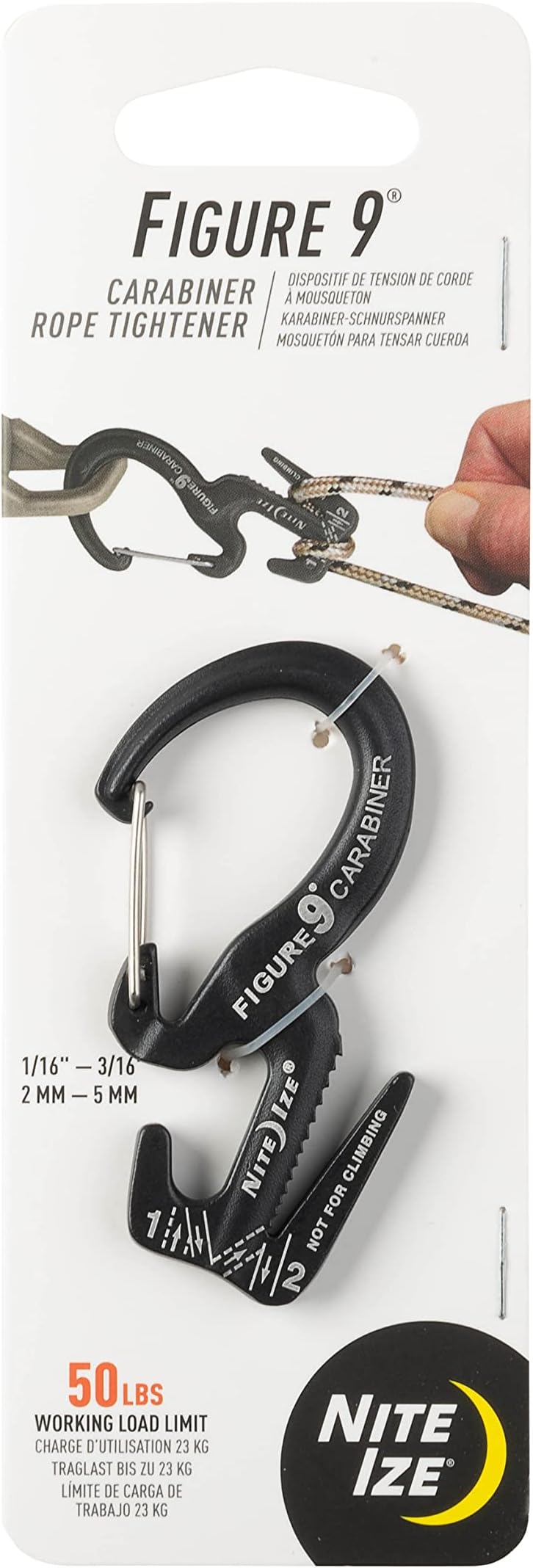 Carabiner Clip/Rope Tightener, 2-3/4 In.