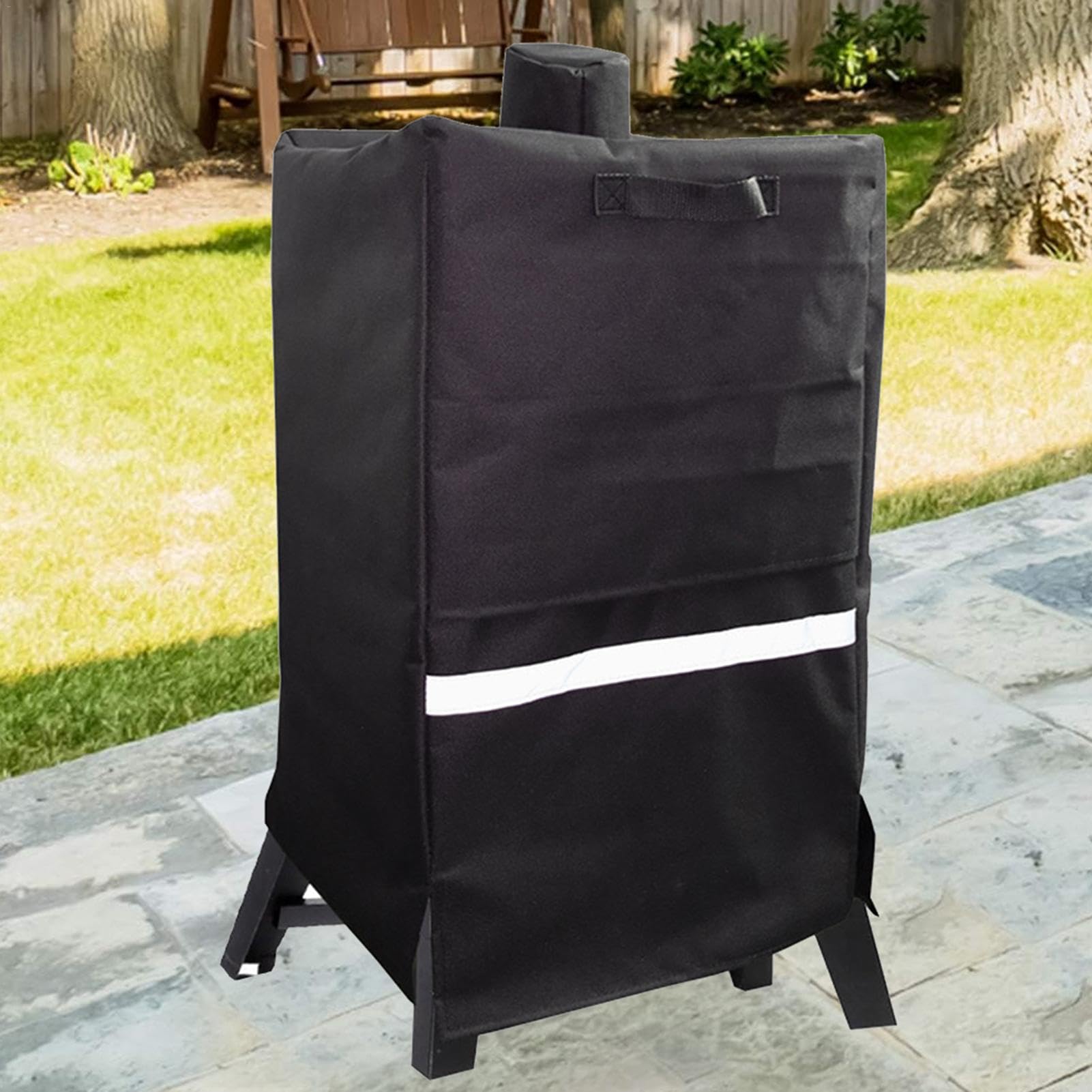 Cubierta para Barbacoa con diseño Impermeable, Cubierta para Barbacoa Resistente al Agua, Cubierta para Ahumado con Rayas Reflectantes para Picnic de Pesca