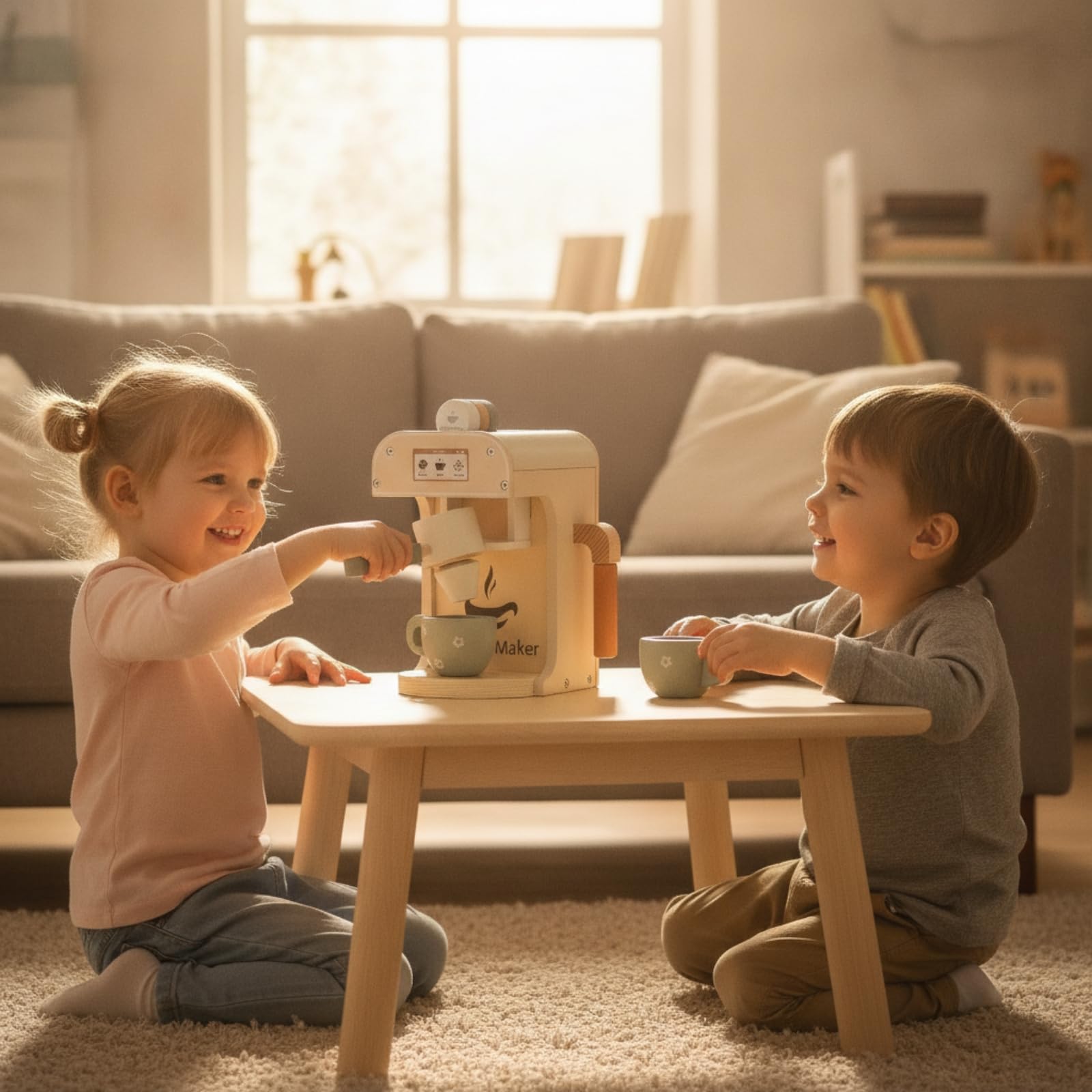 Amagogo Cucina Giocattolo da Tavolo Gioco di Ruolo Accessori Pentole Posate Cibi Finti Compatto per Gioco Quotidiano Apprendimento Prescolare Casa Regali , Tostapane Giallo Crema