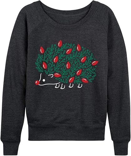 Instant Message - Erizo navideño - Jersey de felpa francesa para mujer