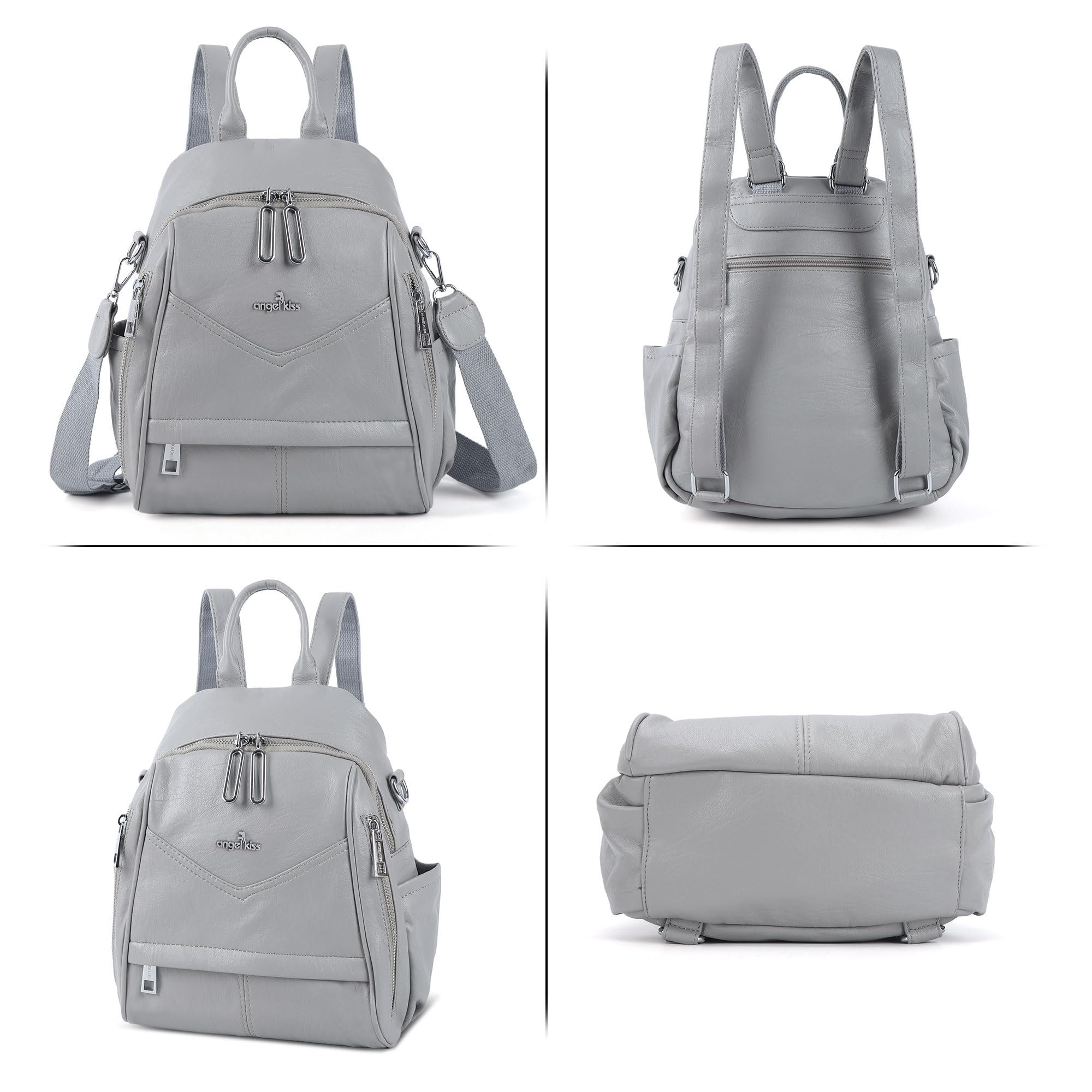 Angel Kiss Kleine Rucksack-Handtasche für Damen, weiches Leder, geräumige Rucksäcke, Designer-Schulterrucksack, modische Handtasche