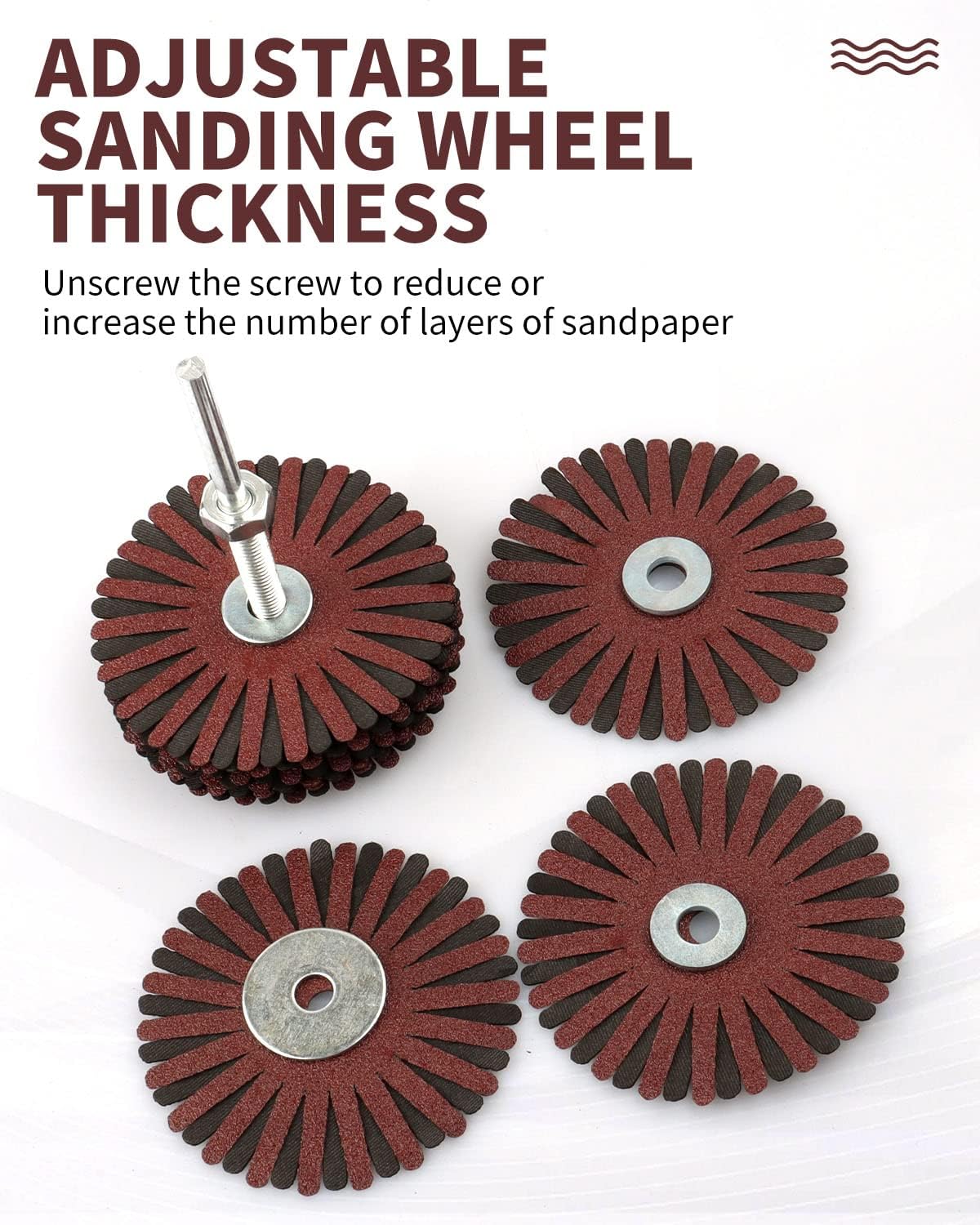 Uxcell Abrasive Cloth Flap Wheel Sanding Star 1/4-Inch Shank For Woodworking Root Carving Furniture Polishing 120 Grit