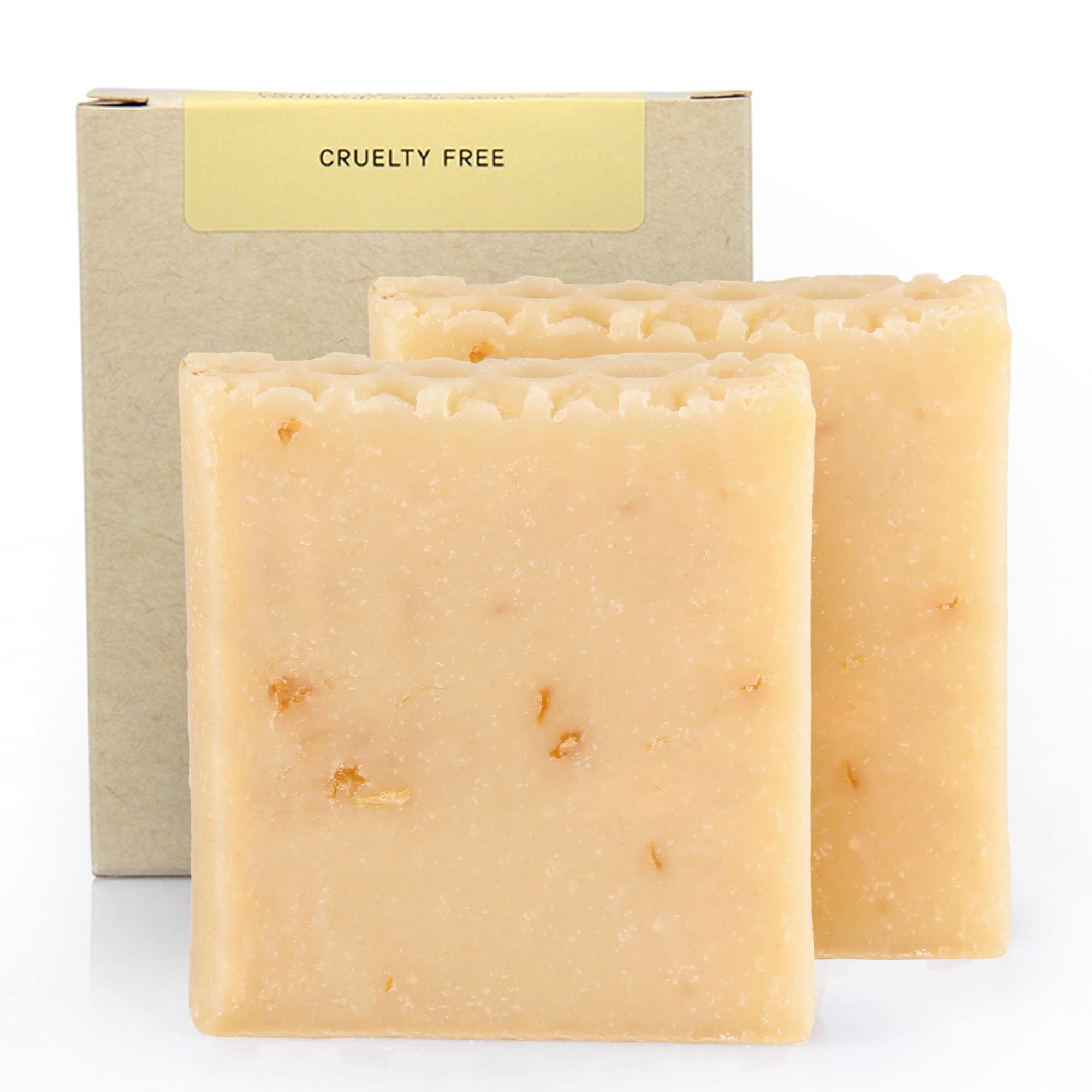 AUTHENTIC BATH & SOAPCold Processed -Honey & Oatmeal Bar Soap- Moisturizing, Soothing, for Men & Women, Natural, Handmade, Cruelty Free, All Skin Types. (Pack of 2) 120 gr Each