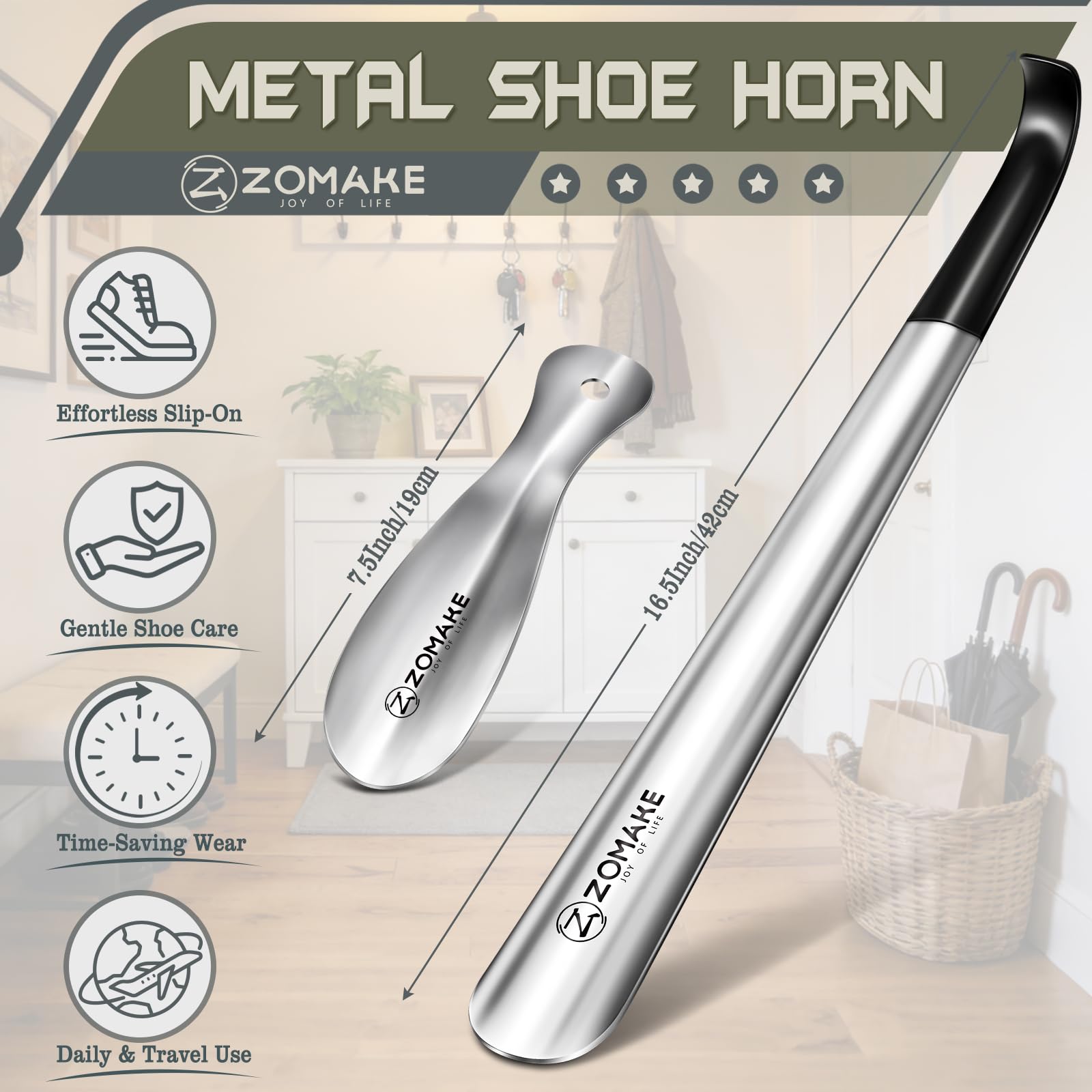 Schoenhoorn, schoenlepel met lange steel, lange Schoenhoorn, schoenlepel met lange steel, lange