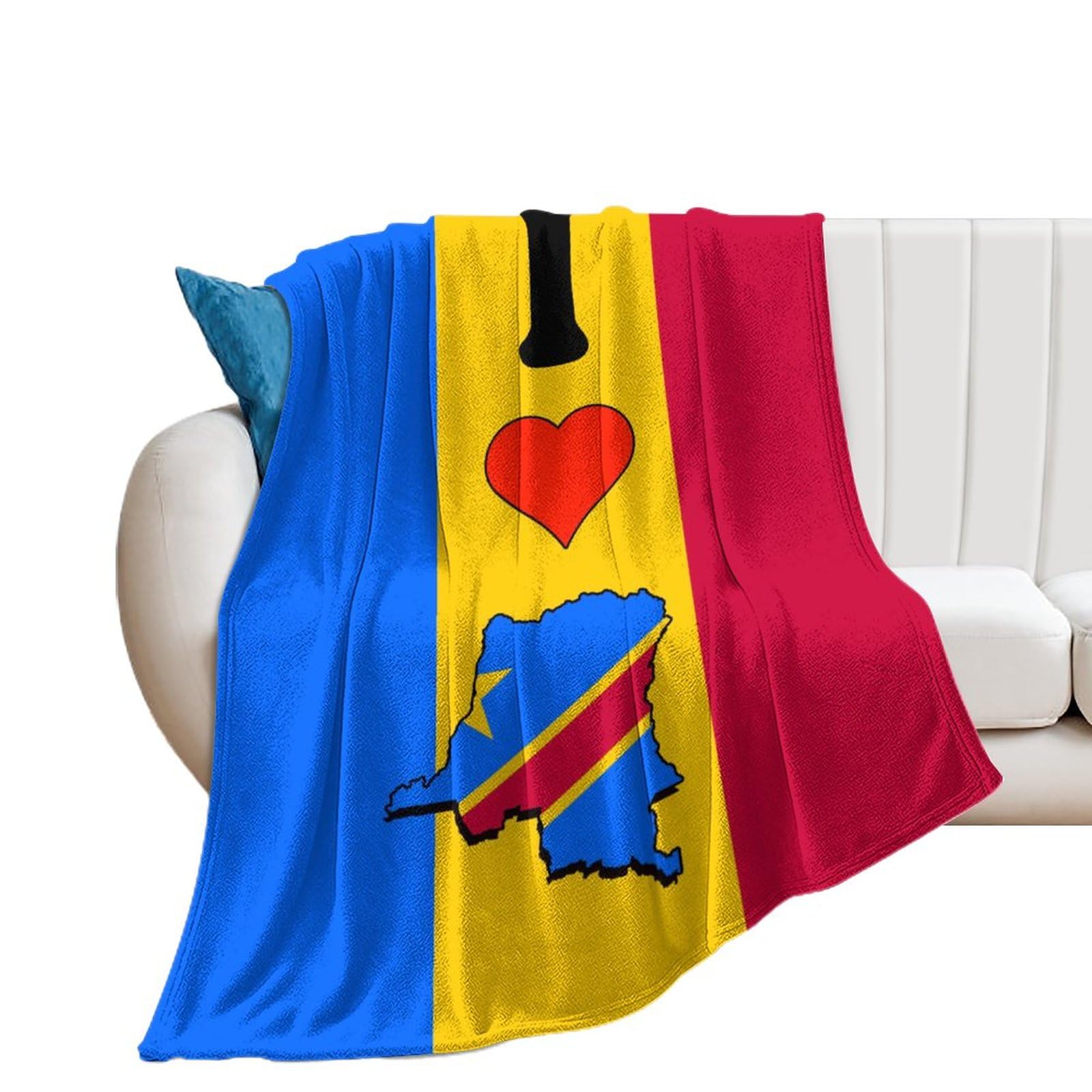 Couverture RD Congo flanelle premium, jeté de lit haute densité