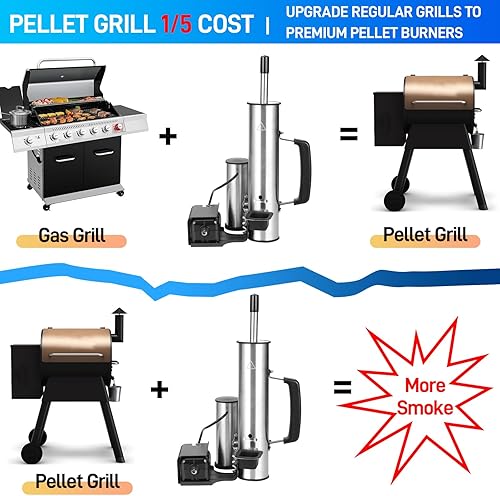 Miniatura 3 de Generador de humo para exteriores, ahumador eléctrico de acero inoxidable, tubo de humo para ahumador de pellets, fumadores calientesfríos con bomba