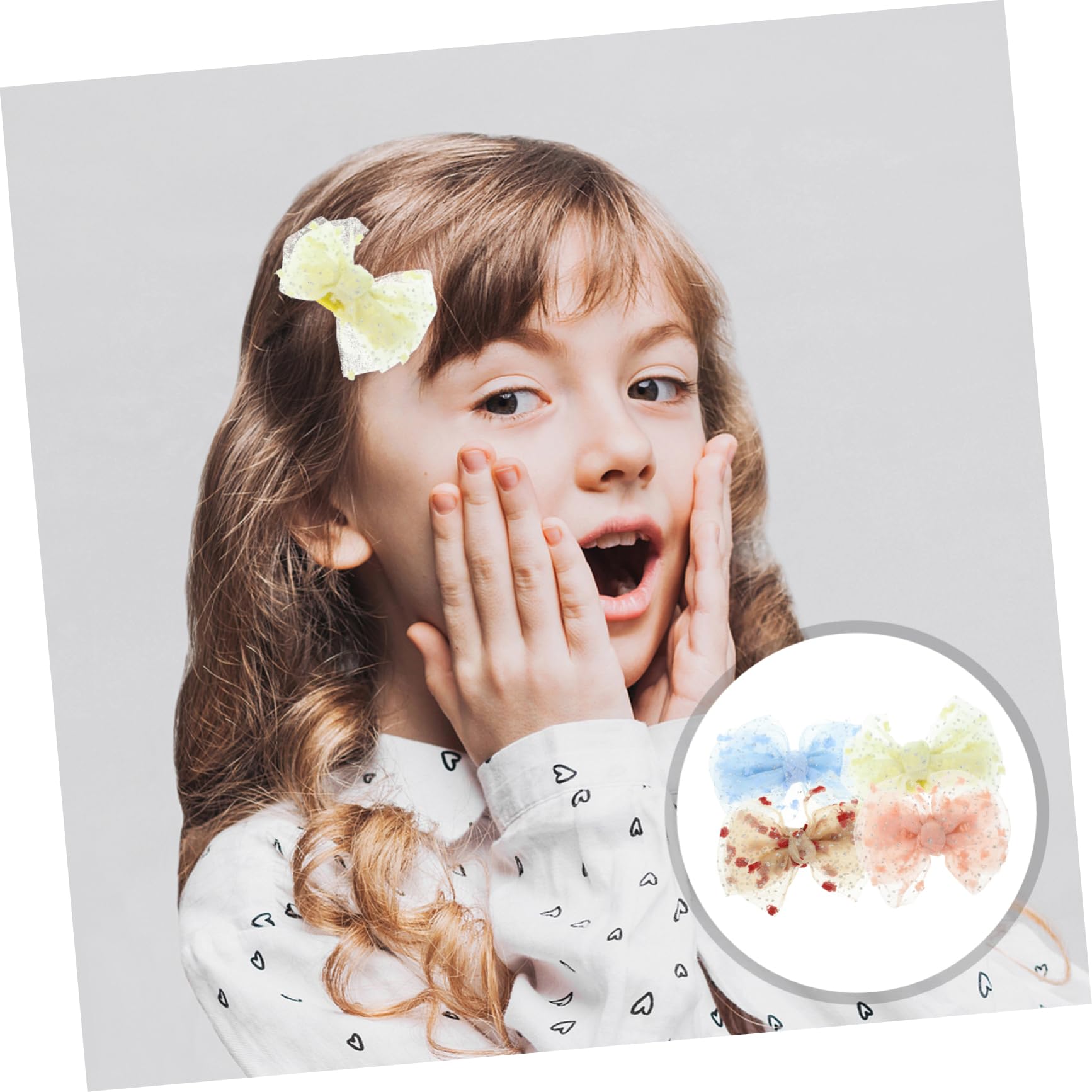 Healeved 40piezas Clips Para Cabello De Niñas Lazo De Accesorios De Peinado Para Fiesta y Uso Diario Vibrantes