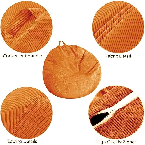 Miniatura 28 de Funda para puf de almacenamiento de animales de peluche (sin relleno), lavable, ultra suave, para organizar juguetes de peluche o textiles, puf para