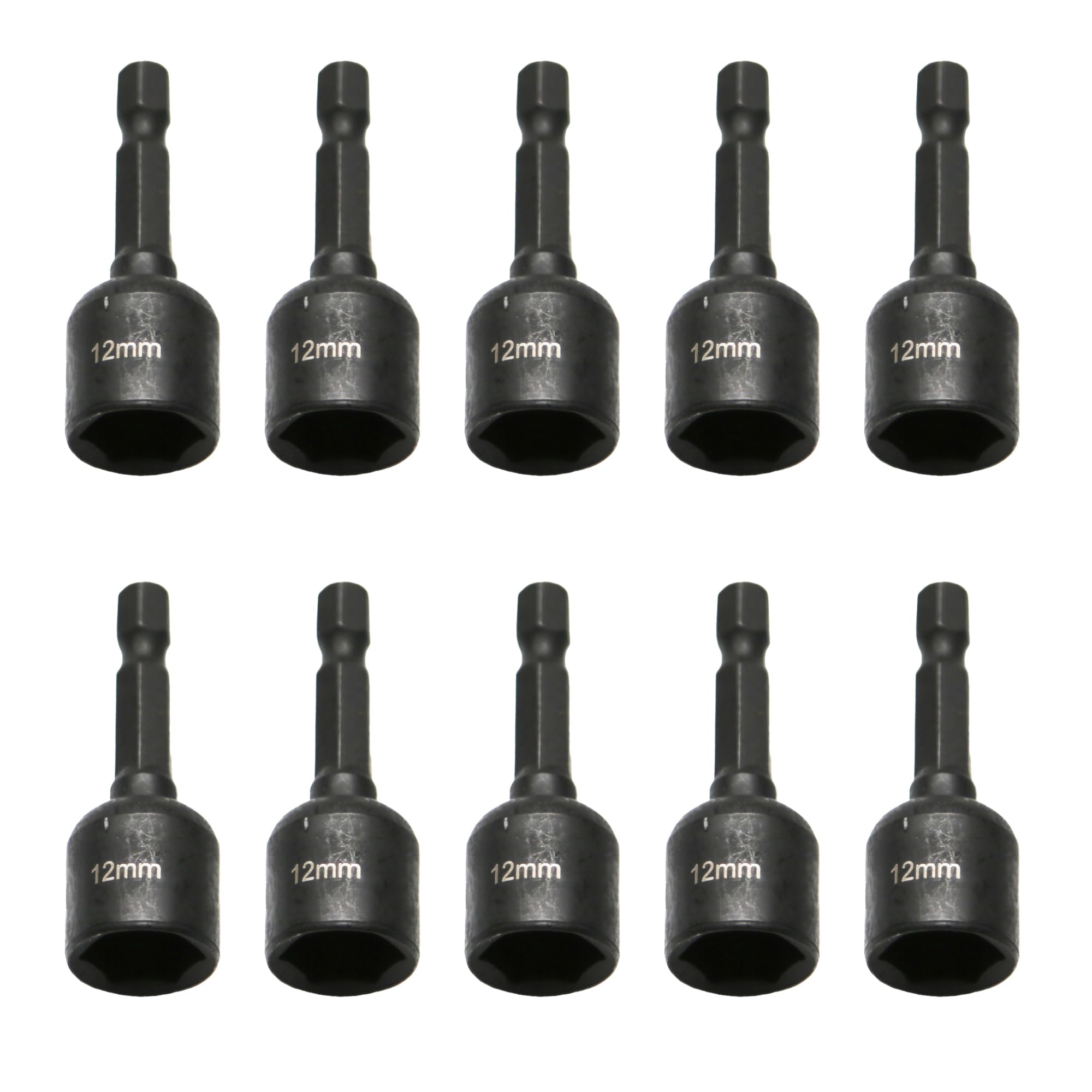 TMAX 10p 12mm Impact Magnetic Nutsetter Hex Nut Driver 1/4" Shank, Cr-V