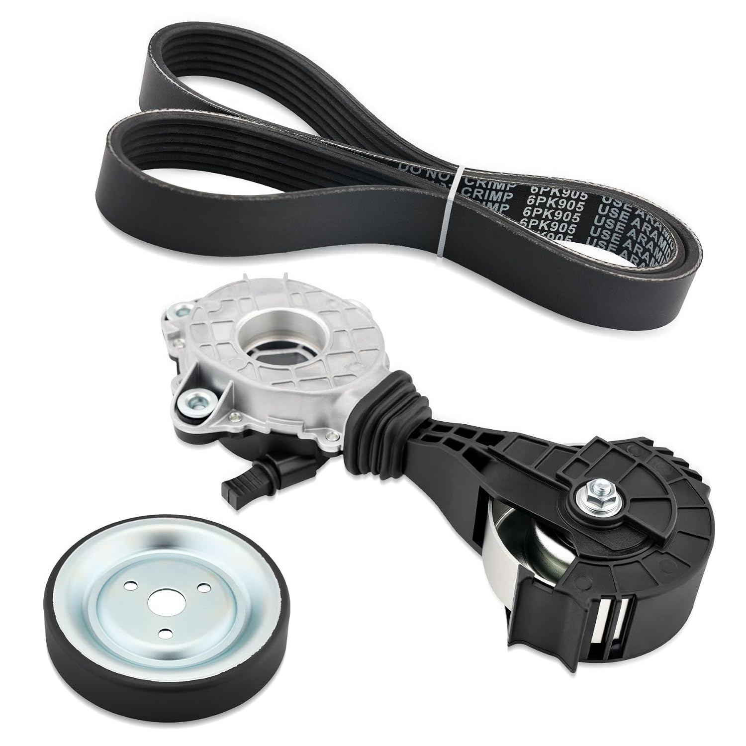 11287598833 Drive Belt Tensioner Kit, with Idler Friction Wheel, Engine Water Pump Pulley and Serpentine Belt, Compatible with 2007-2016 Mini Cooper Countryman Paceman, Replace 11287548848
