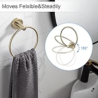 Vista 3 de BGL Juego de Accesorios de Baño Dorado Cepillado, Juego de Toallero de 4 Piezas