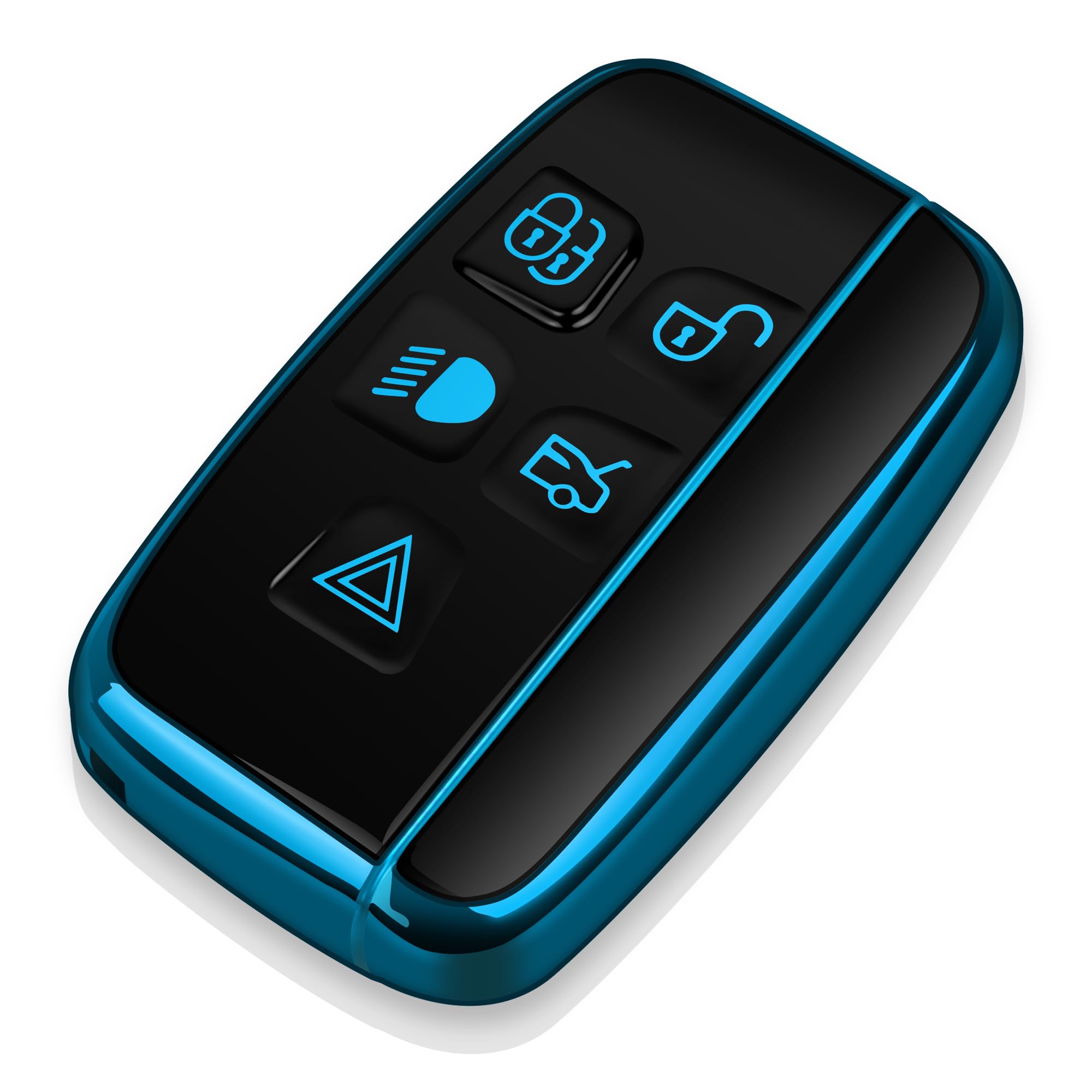 Tukellen for Land Rover Key Fob Cover Soft TPU Full Protection Key Shell Key Case Compatible with Land Rover LR4 Range Rover Sport Evoque Jaguar XF XJ