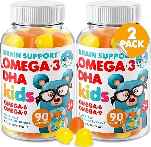 Miniatura 1 de DR. MORITZ Gomitas Omega 3 Kids (180 unidades), gomitas veganas Omega3 para niños sin aceite de pescado, vitaminas para la salud del cerebro y el