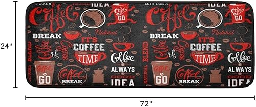 Miniatura 2 de Coffee Theme Washable Runner Rug - 2x6 Feet Rug Runners for Hallways Non-Slip Soft Area Rug for Kitchen Entryway Laundry Bedroom Decor Floor Mat