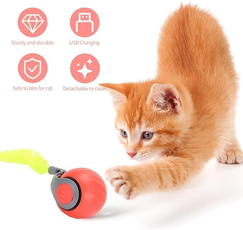 Miniatura 5 de Speed Moving Tail 2.0 3.0 - Pelota interactiva de juguete para gatos aburridos en interiores, juguete en movimiento, bola inteligente, recargable,