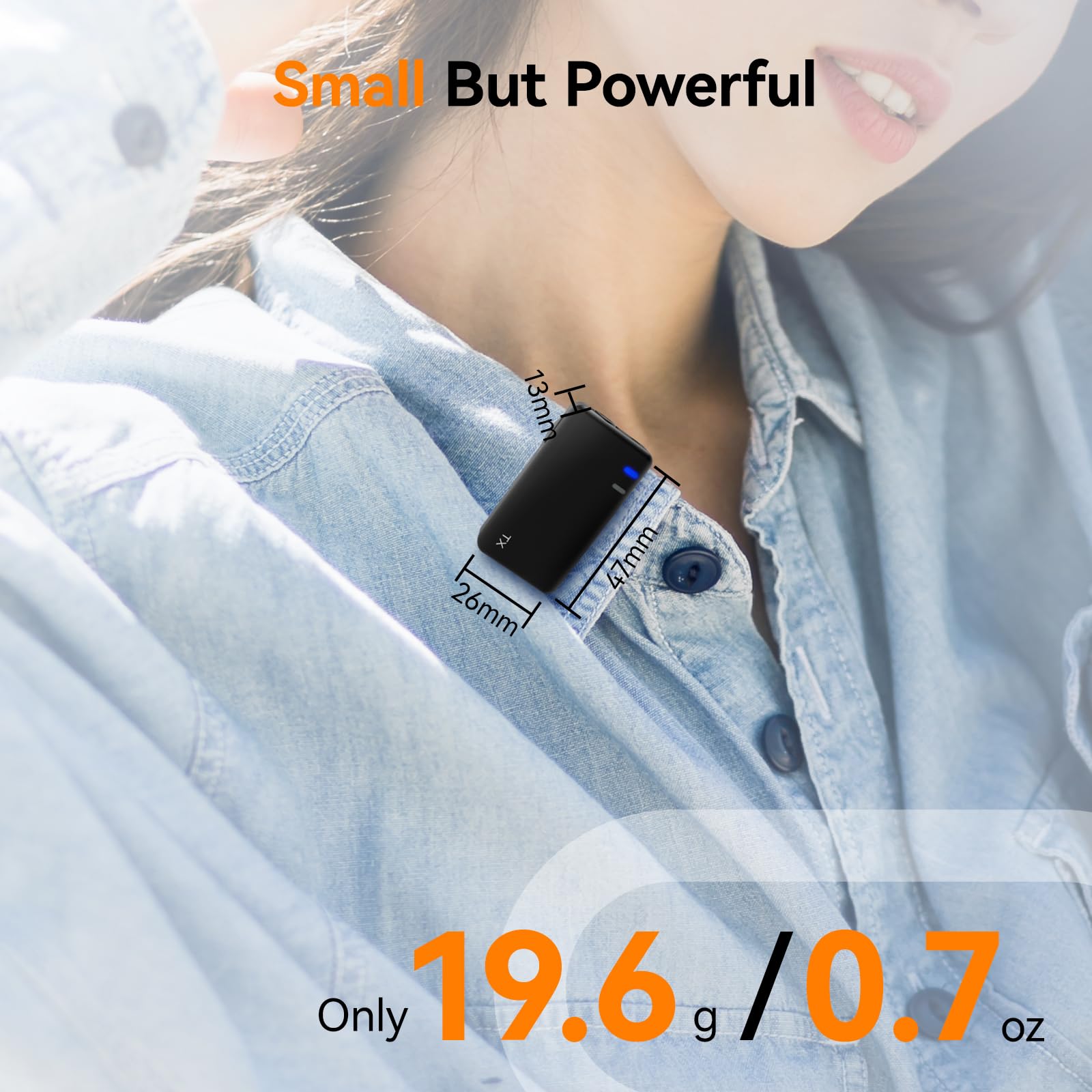SVBONY SVMic D4 4 Microphone Lavalier Wireless, Microfono Wireless 2 in 1, Fino a 200M, Display Intelligente e Funzionamento a Doppia Modalità, Compatibile con IPhone, Android e Smartphone
