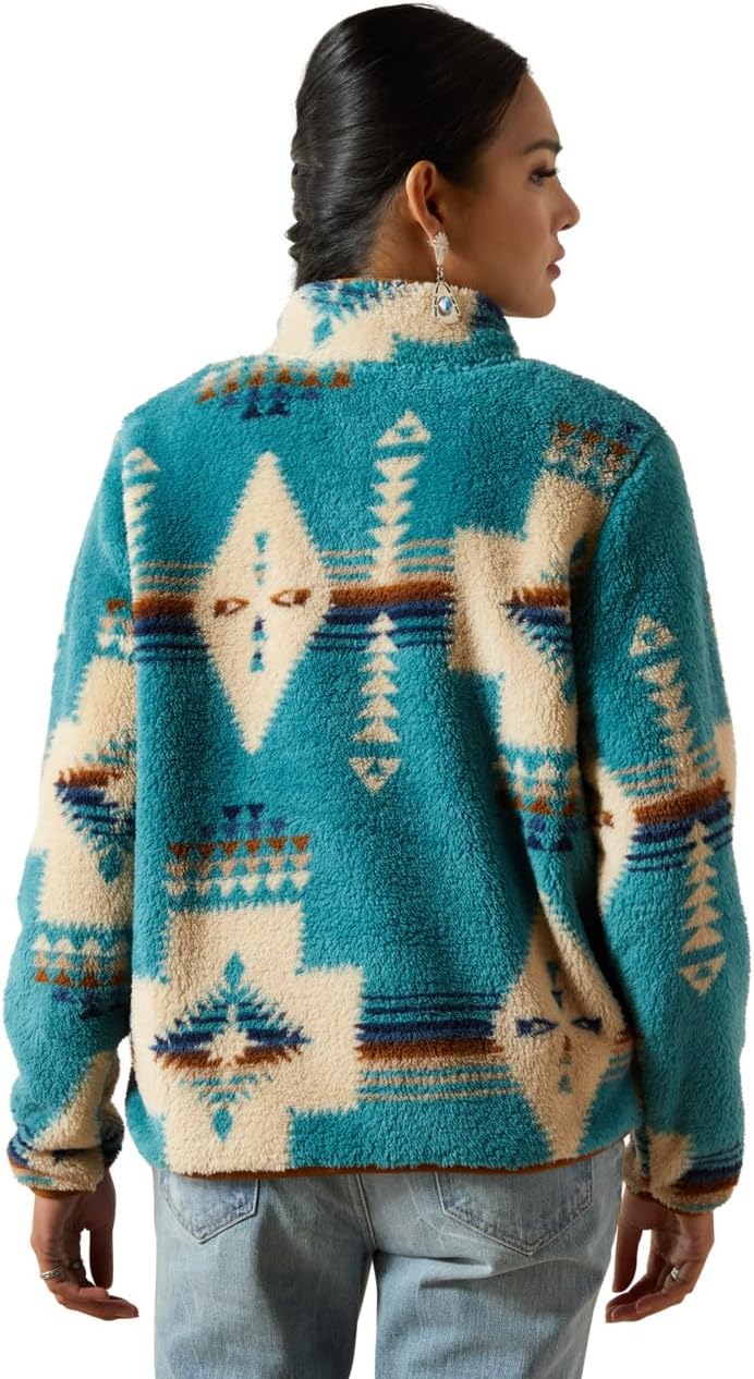 ARIAT womens Berber Snap Front Sweatshirt - Image 2