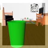 tirar el papel en la basura ゴミ箱に紙を投げる -壁や天井を使ってゴミ箱に紙を入れよう-