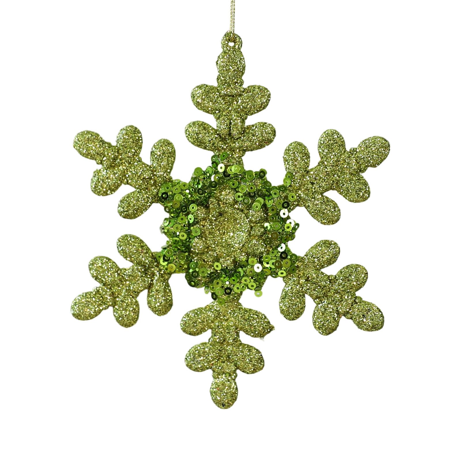 Xjdzineq Sparkling Green Snowflake Christmas Tree Decoration Shatterproof Acrylic Ornament Easy to Hanging for Winter Party Christmas Tree Snowflake Reindeer Ornament