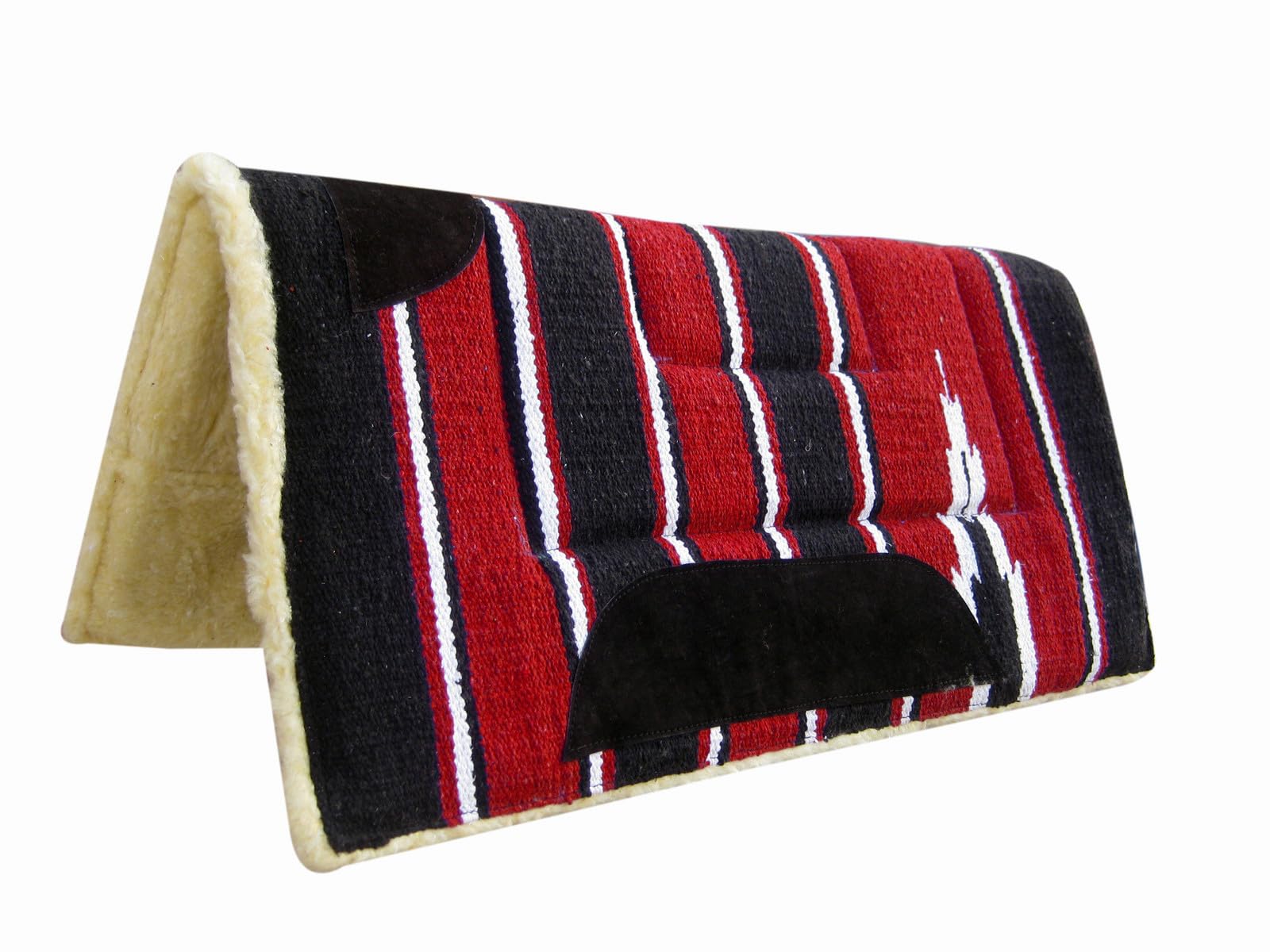 Western Saddle Pad Numnah Cow Boy fleece Red 32 x 32 1.5 inches Thick