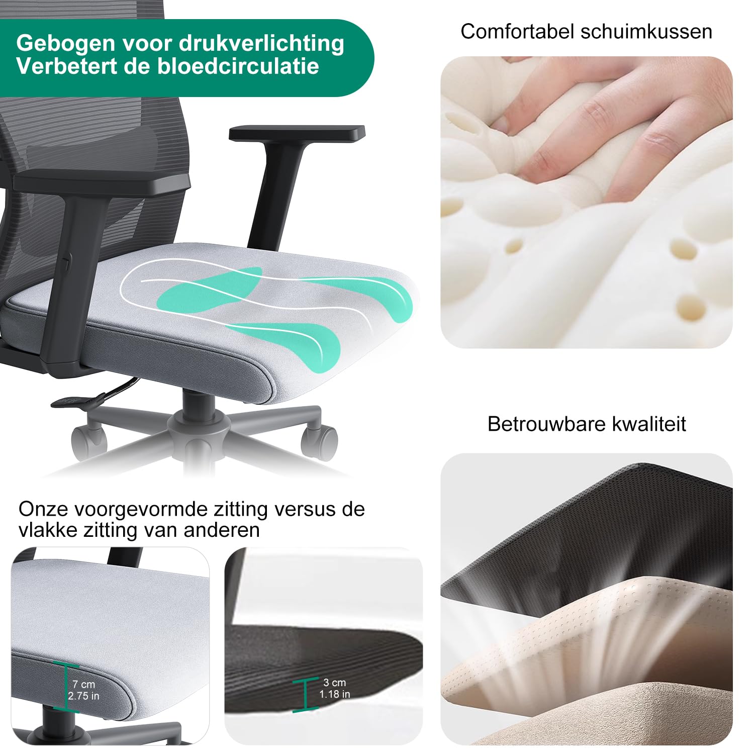 Eucladoceros 3w ergonomische stoel met automatische tracking
