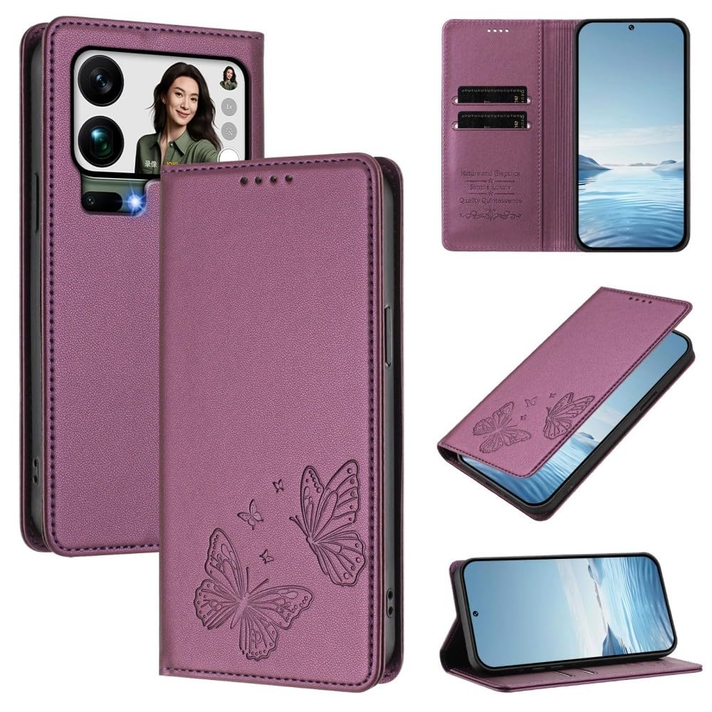 Coque Xiaomi Redmi Note 15 4G antichoc violette à rabat magnétique - 7