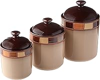 Vista 1 de Gibson Casa Estebana 3-piece Canister Set, Beige and Brown