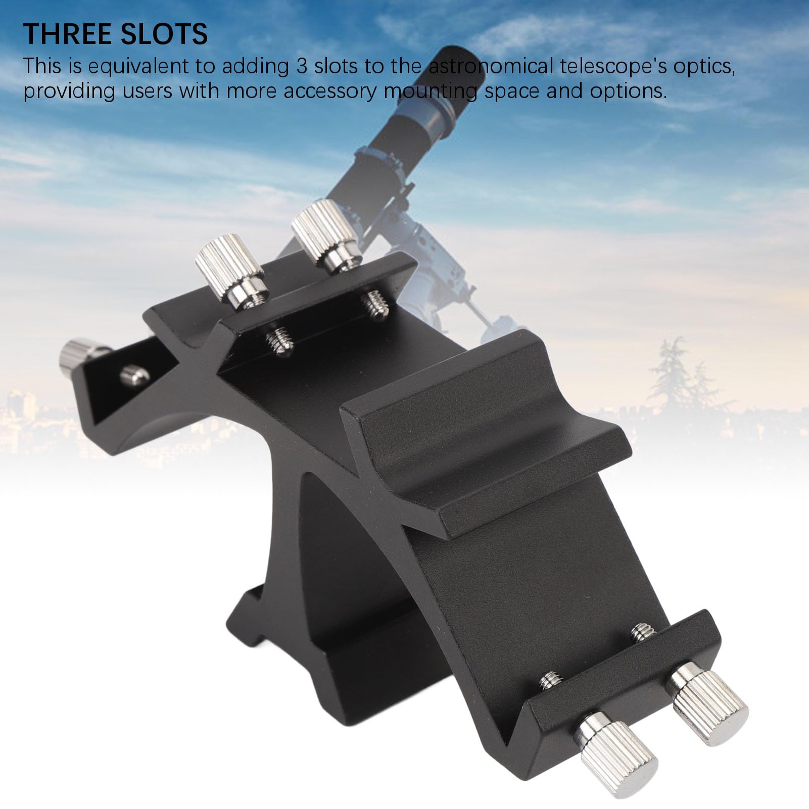 Triple Finder Scope Mount Bracket for Astronomical Telescope Finder Fixed Slots Rack Triple, Finderscope Mounting Bracket Fixed Slots Rack