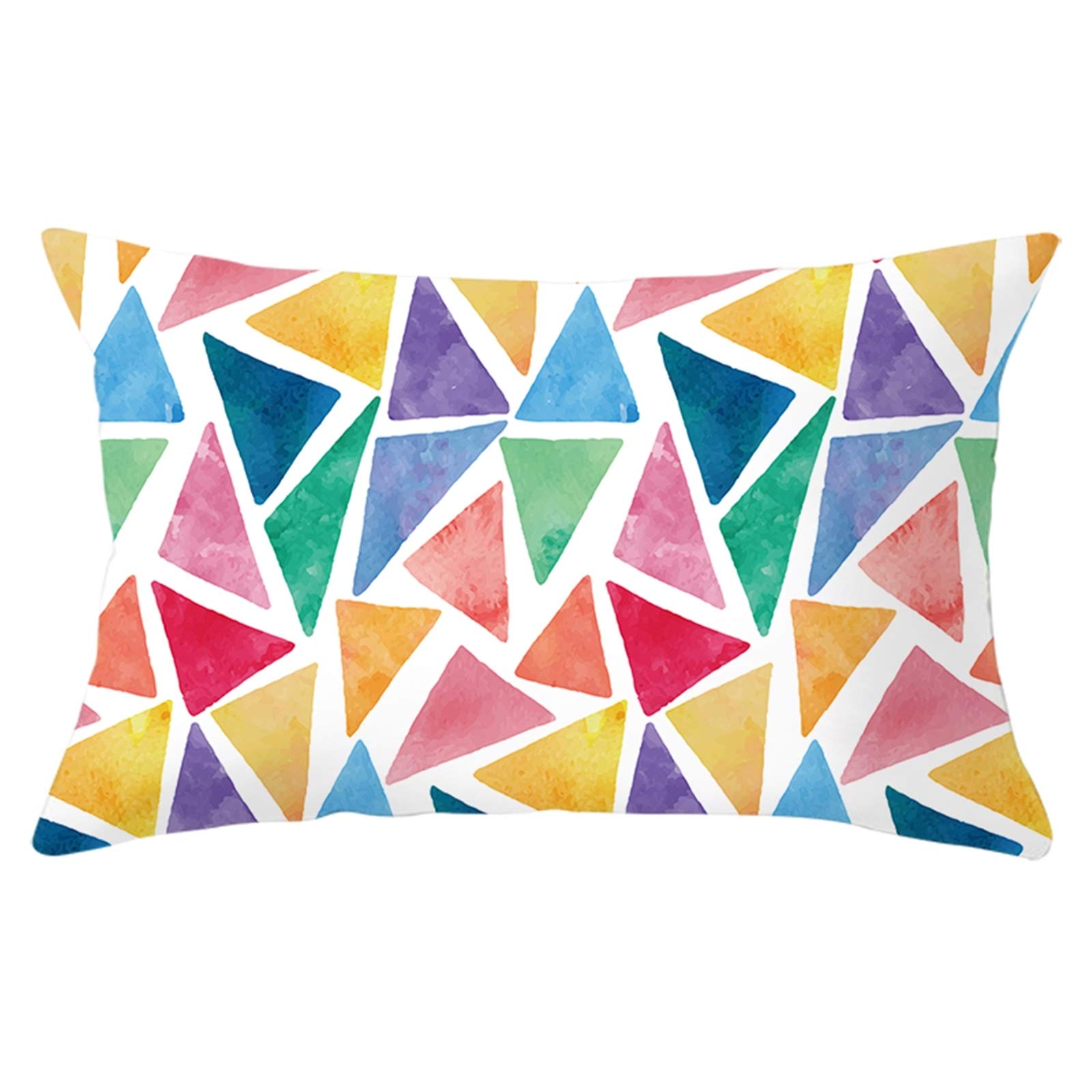 Banemi Pillow Protectors Zip, Colored Triangle Polyester Waterproof Protective Pillow Cases Colorful Mildew Resistant for Home Decoration 30X50Cm