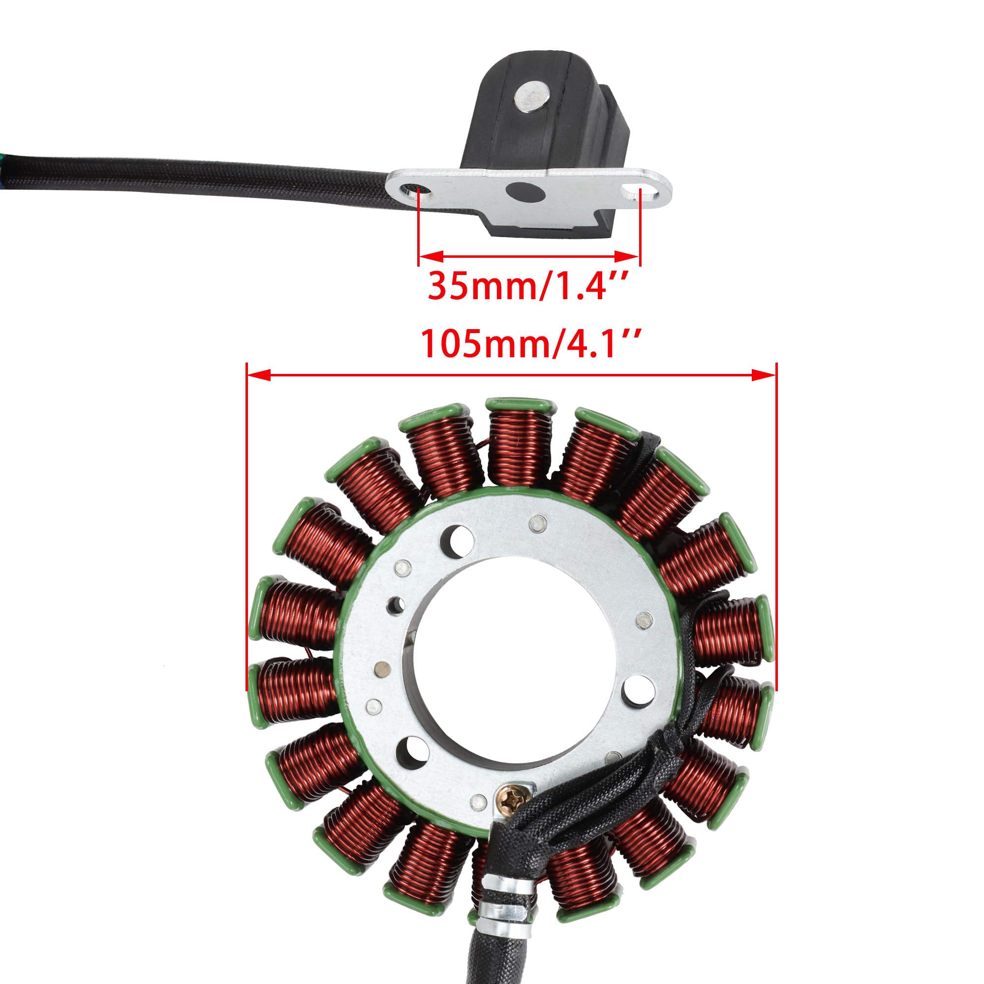 WOOSTAR Statore Magneto 18 Bobine 5 Fili, Sostituzione Per Kawasaki 300/250 (2013-2018) | Ricambio Compatibile Con 21003-0128