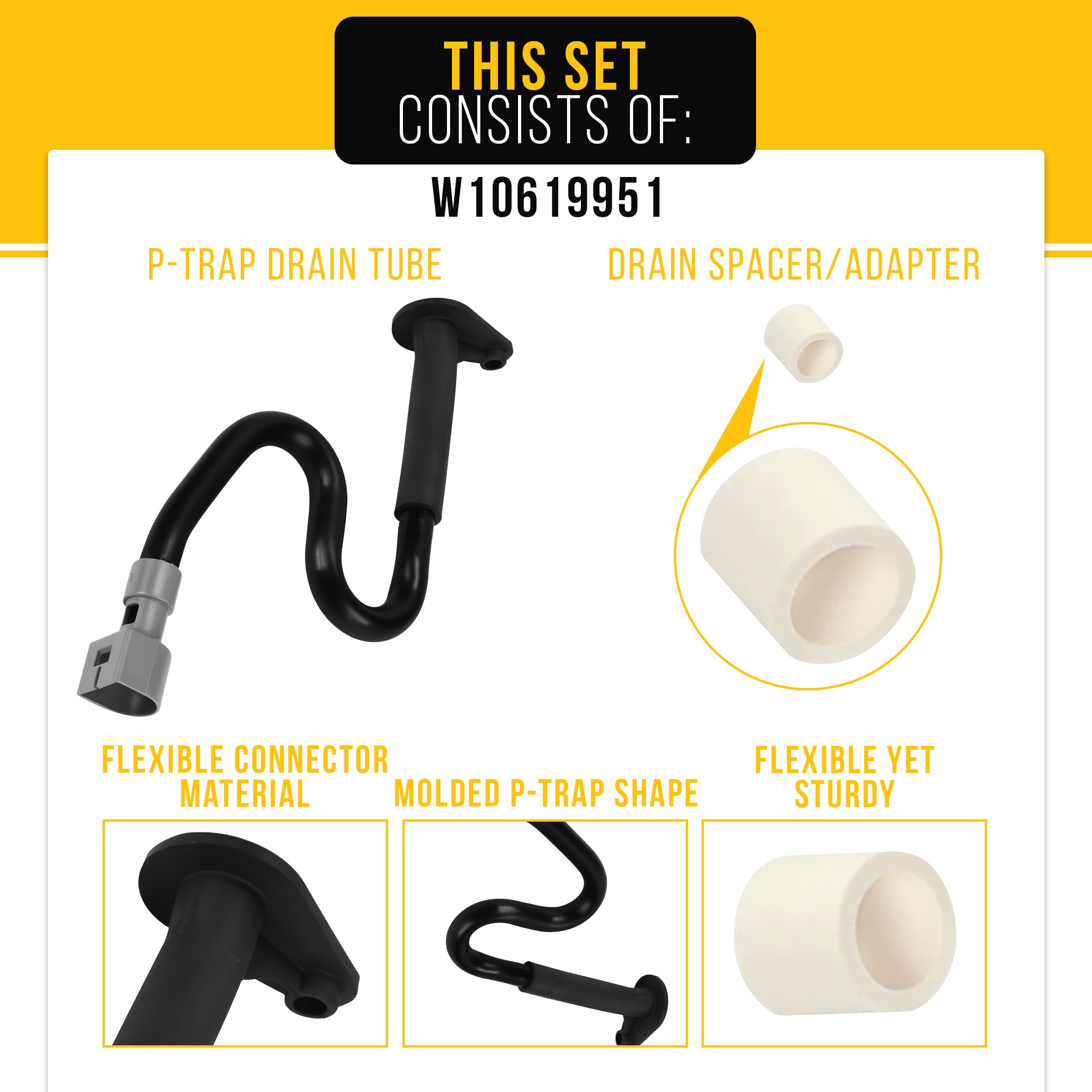 EvertechPRO Refrigerator Tube-Drain Replacement W10619951 - Compatible With Whirlpool Models, Replaces W10309238 - View #9