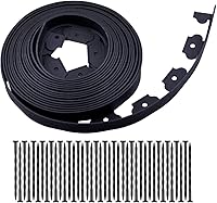 YANEYRIE 40ft Black Plastic Garden Edging with 40 Spikes - 2 Inch Tall Flexible Lawn Landscape Border Kit