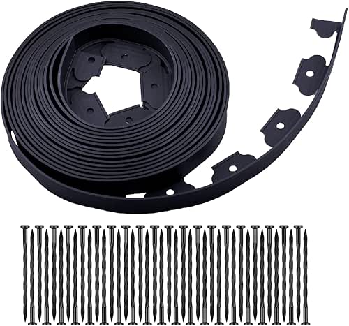 Garden Edging,40ft Landscape Edging with 40 Spikes for Lawn 2