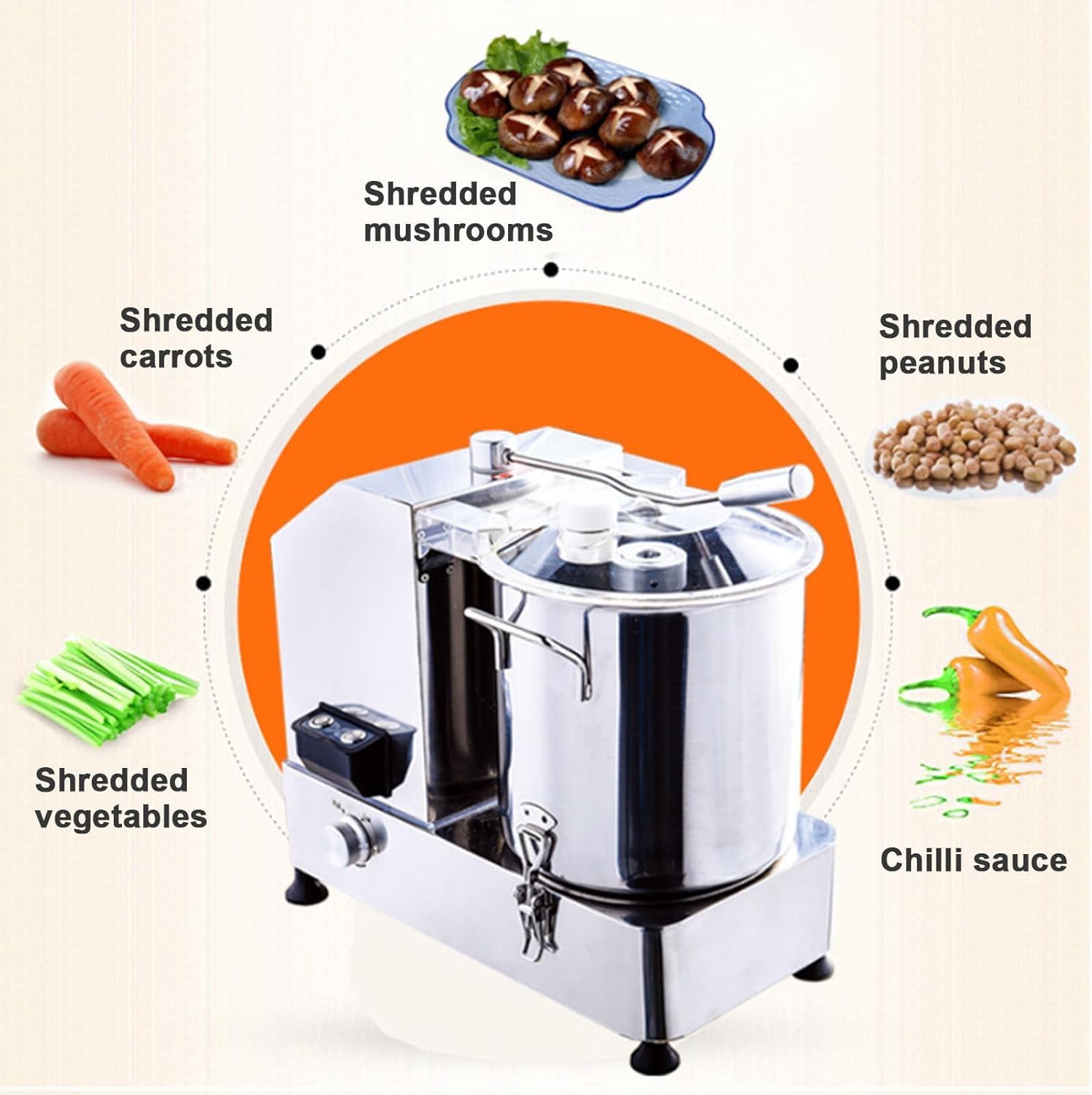 Robot culinaire électrique 9 L - Hachoir à légumes et à Viande Polyvalent pour Une préparation Facile des légumes, Fruits et viandes | Idéal pour la Cuisine Maison