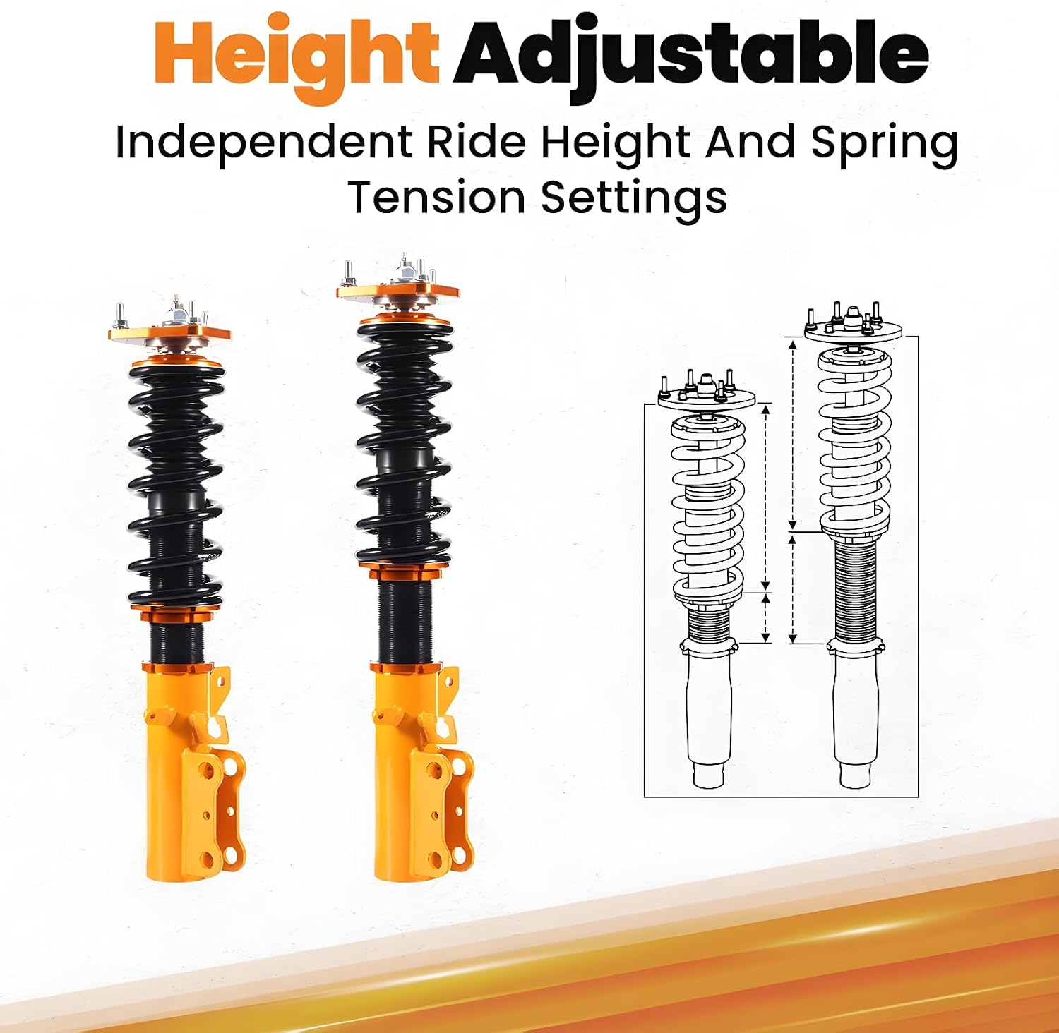 maXpeedingrods Coilover for Toyota Celica 1989-1999 FWD, 24 Levels Damping Adjustable Coilovers Suspension Kit Strut, Height Adjustable Shock Absorber Struts Lowering Kits Gold